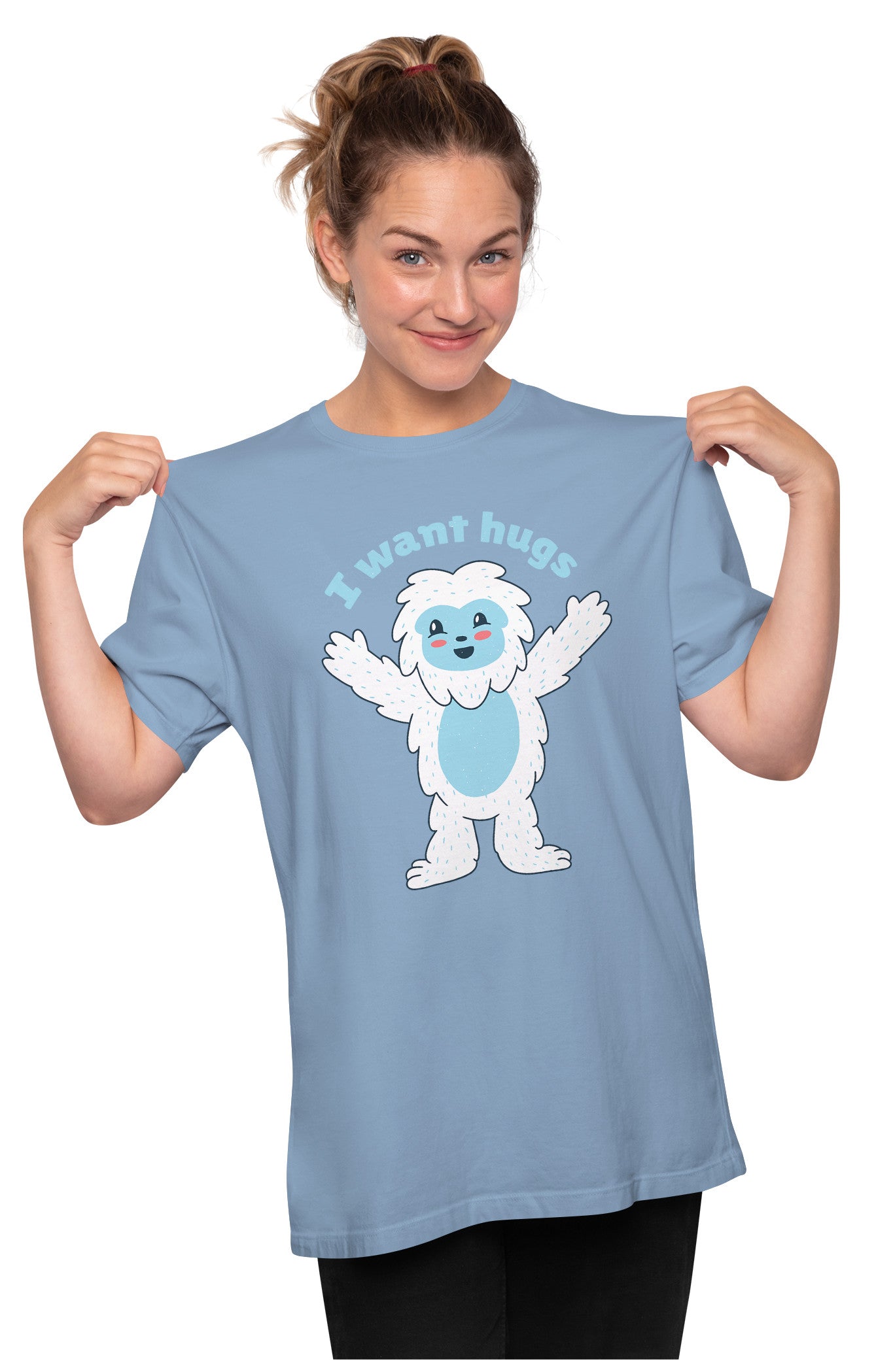 I Want Hugs Cute Sasquatch Oversized Unisex T-shirt