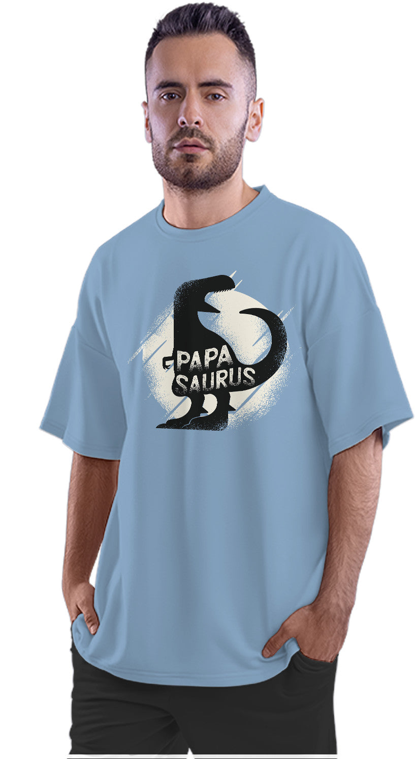 Papasaurus Rex - Funny Dad Tee Oversized Unisex T-shirt