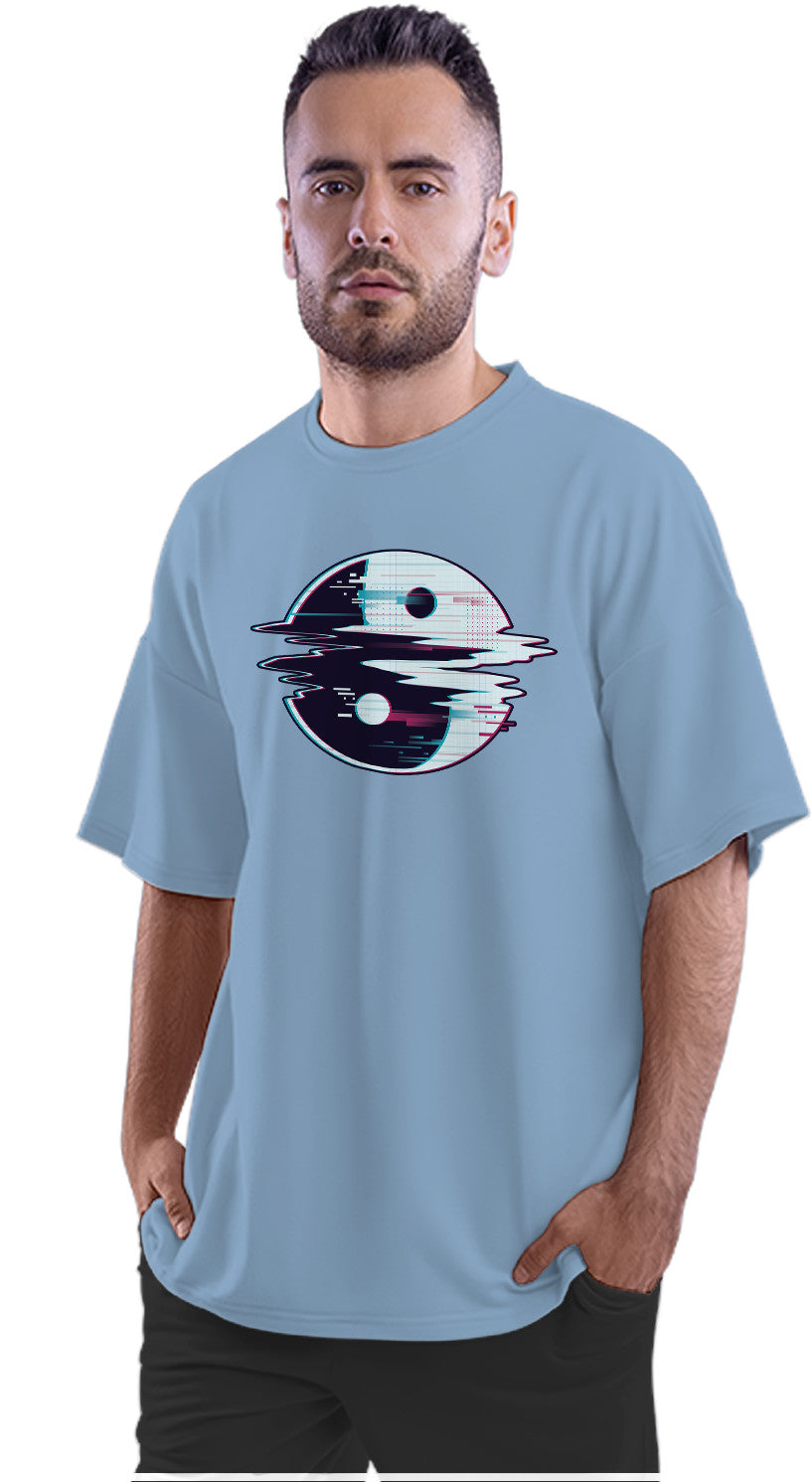 Yin Yang Glitch Oversized Unisex T-shirt