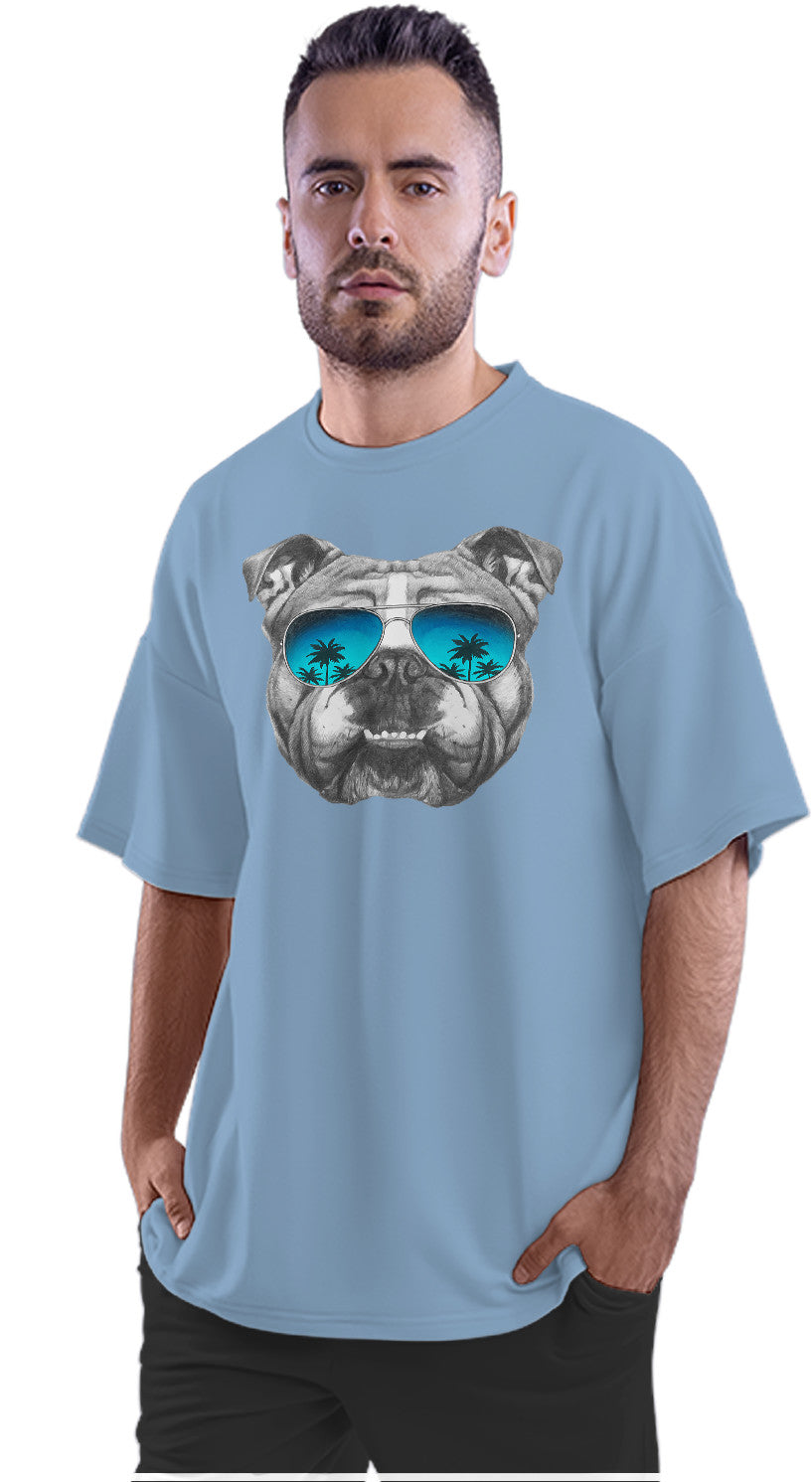 Chill Boxer With Sunglasses - Pit Bull Terrier Oversized Unisex T-shirt
