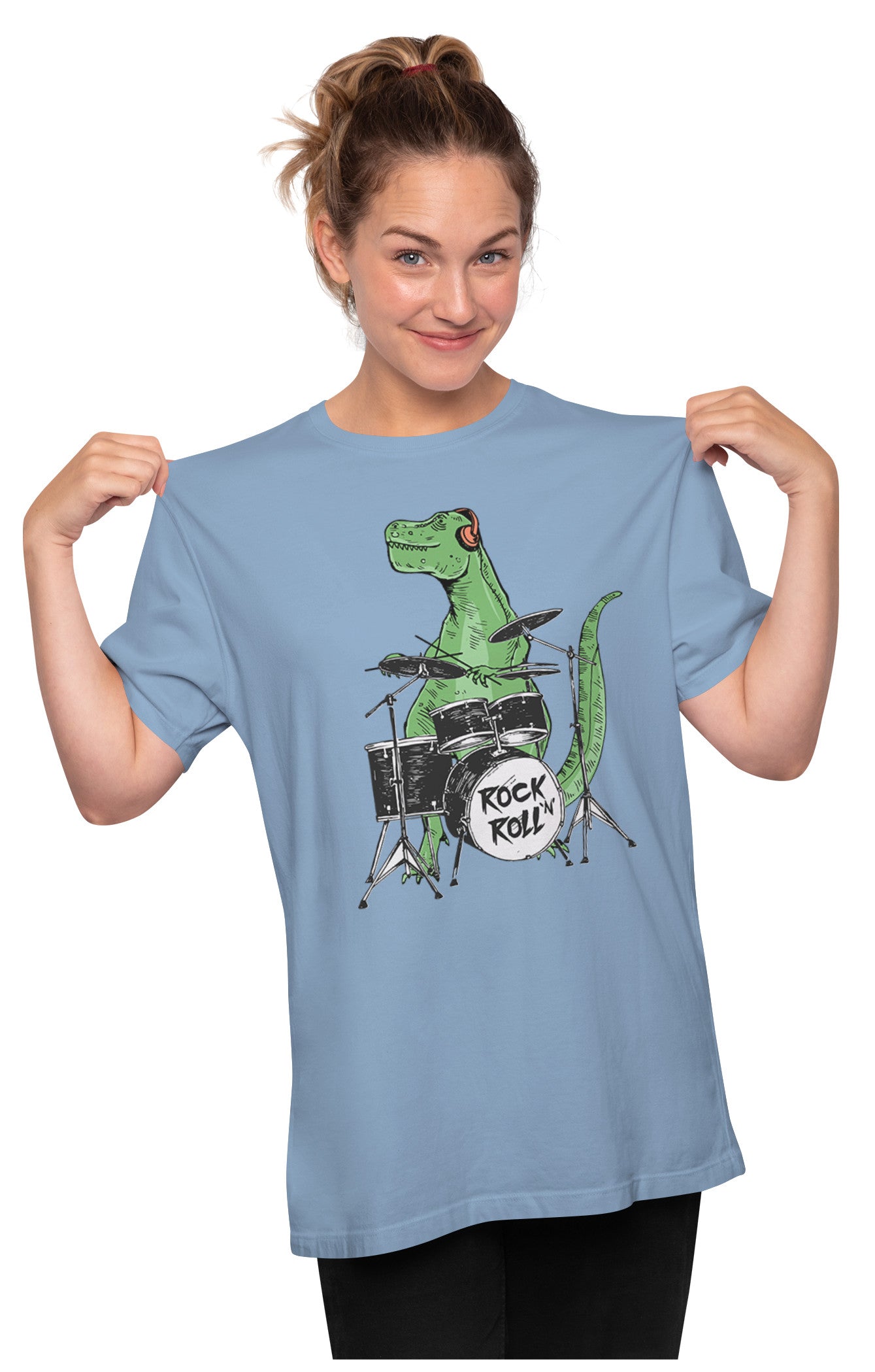 Rock & Roll Drummer T-Rex Oversized Unisex T-shirt