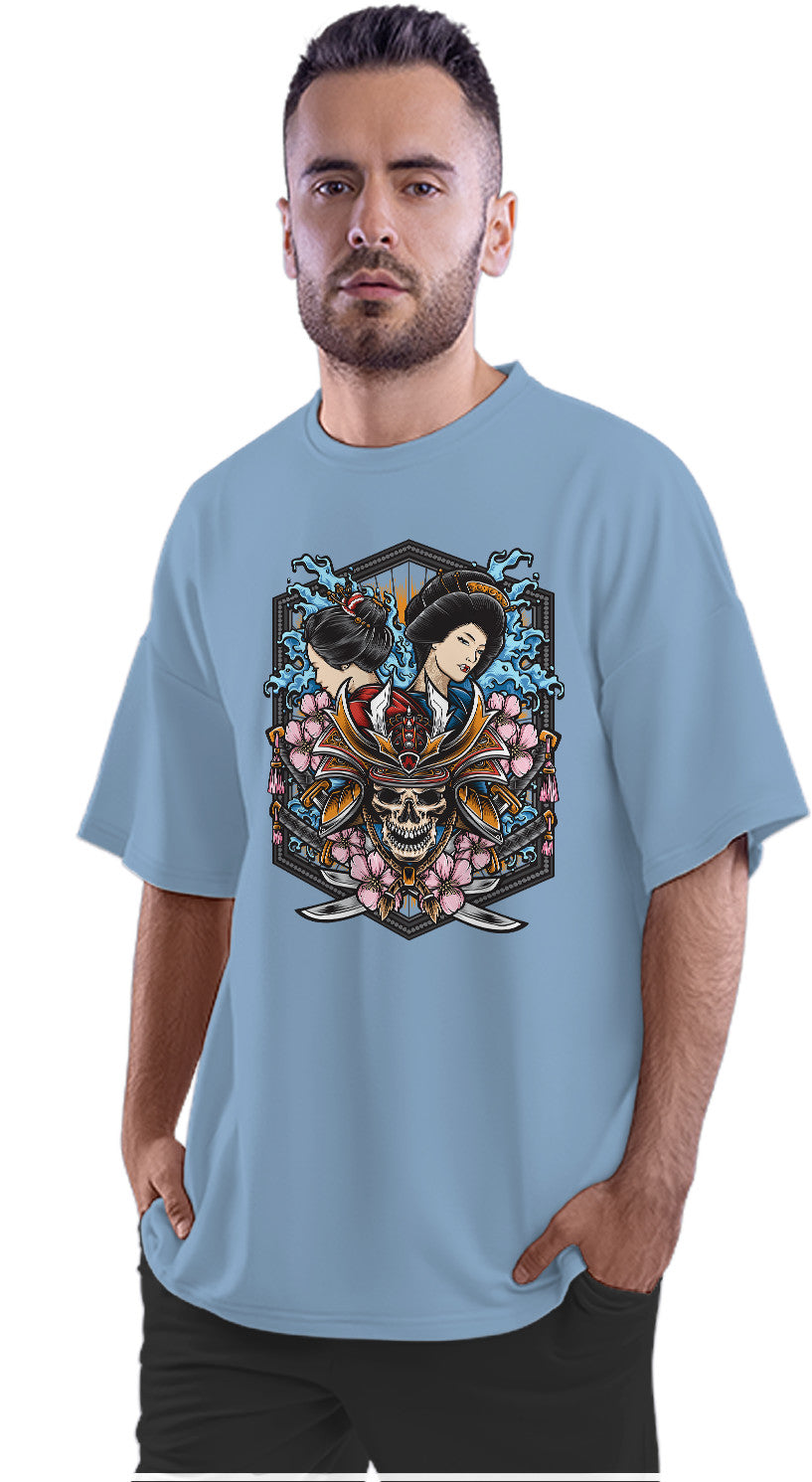 Skull Samurai & Geisha Oversized Unisex T-shirt