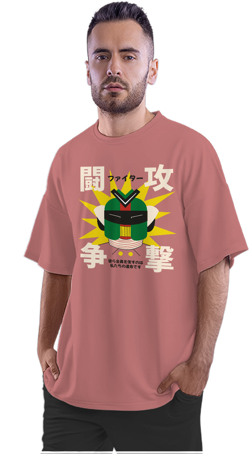 Japanese Retro Style Robot Oversized Unisex T-shirt