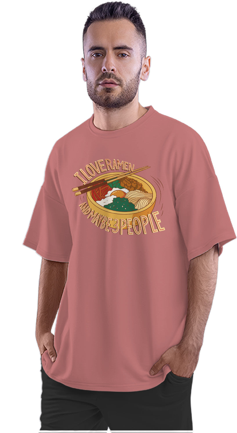 Love Ramen & Maybe Three People Oversized Unisex T-shirt