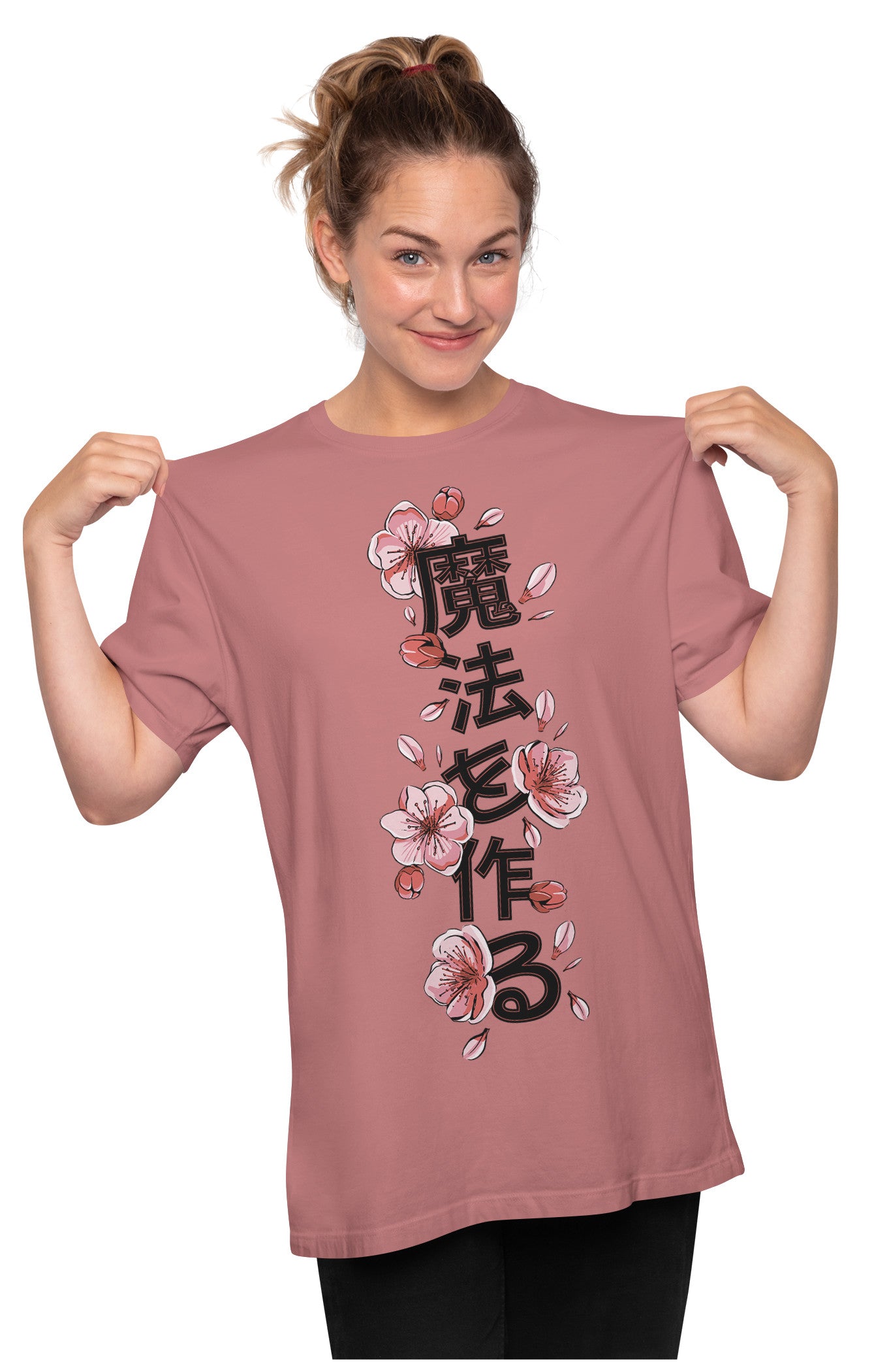 Floral Japanese Quote Oversized Unisex T-shirt