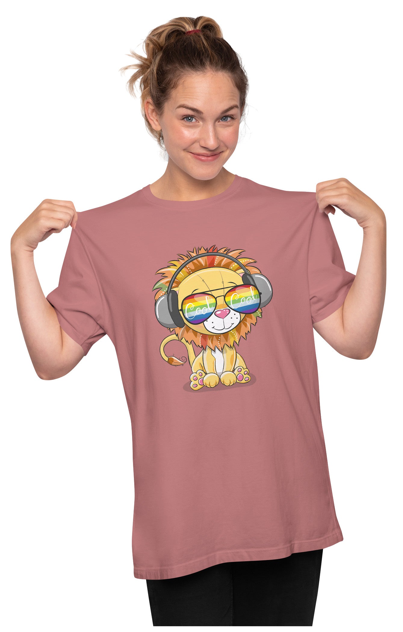 Cool Lion Wearing Sunglasses Oversized Unisex T-shirts