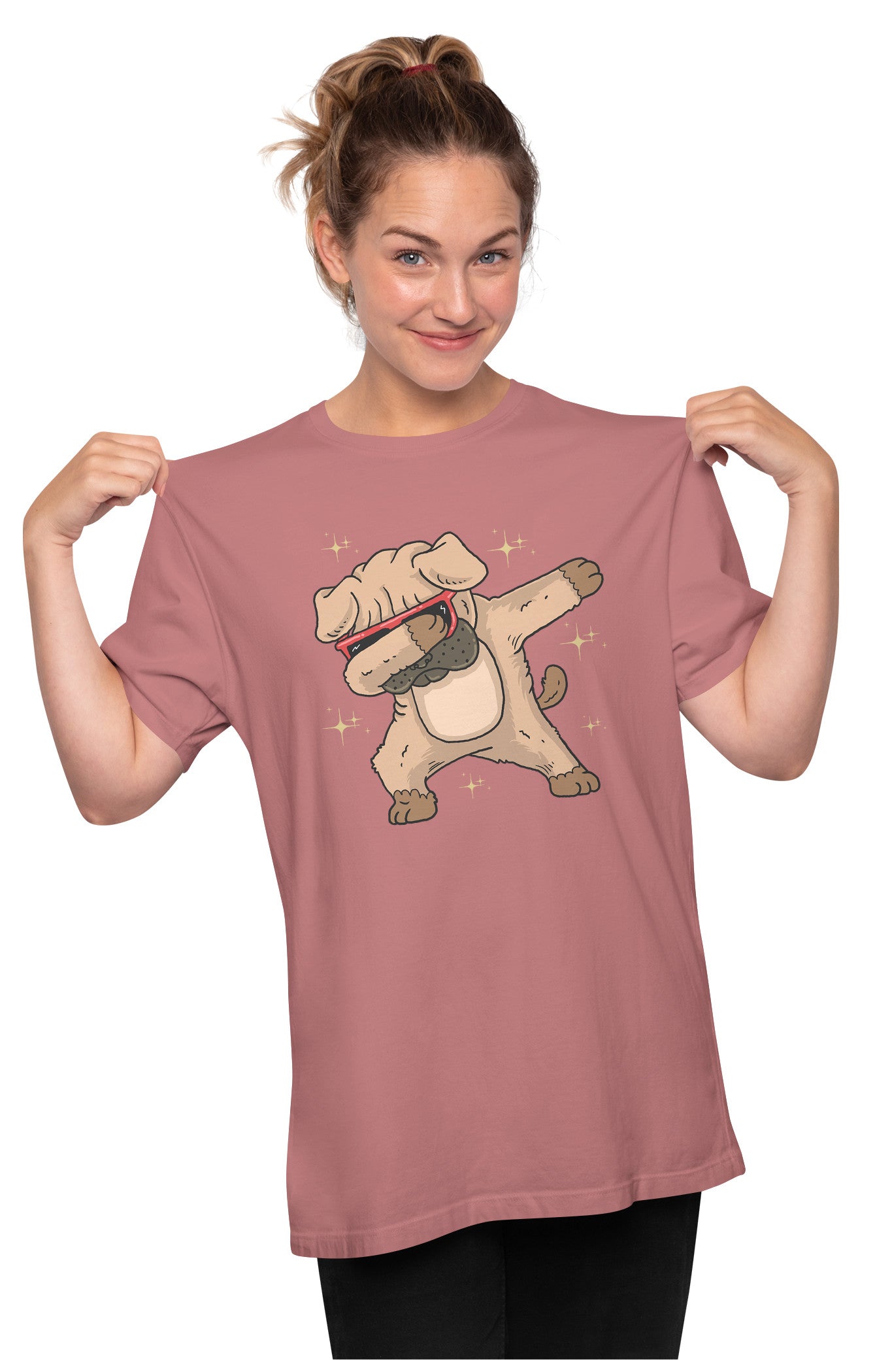 Dabbing Pug Oversized Unisex T-shirt