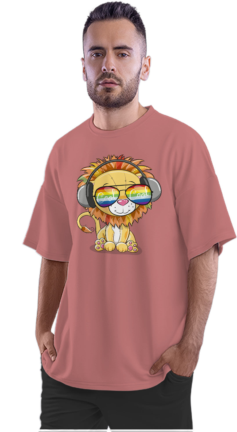 Cool Lion Wearing Sunglasses Oversized Unisex T-shirts