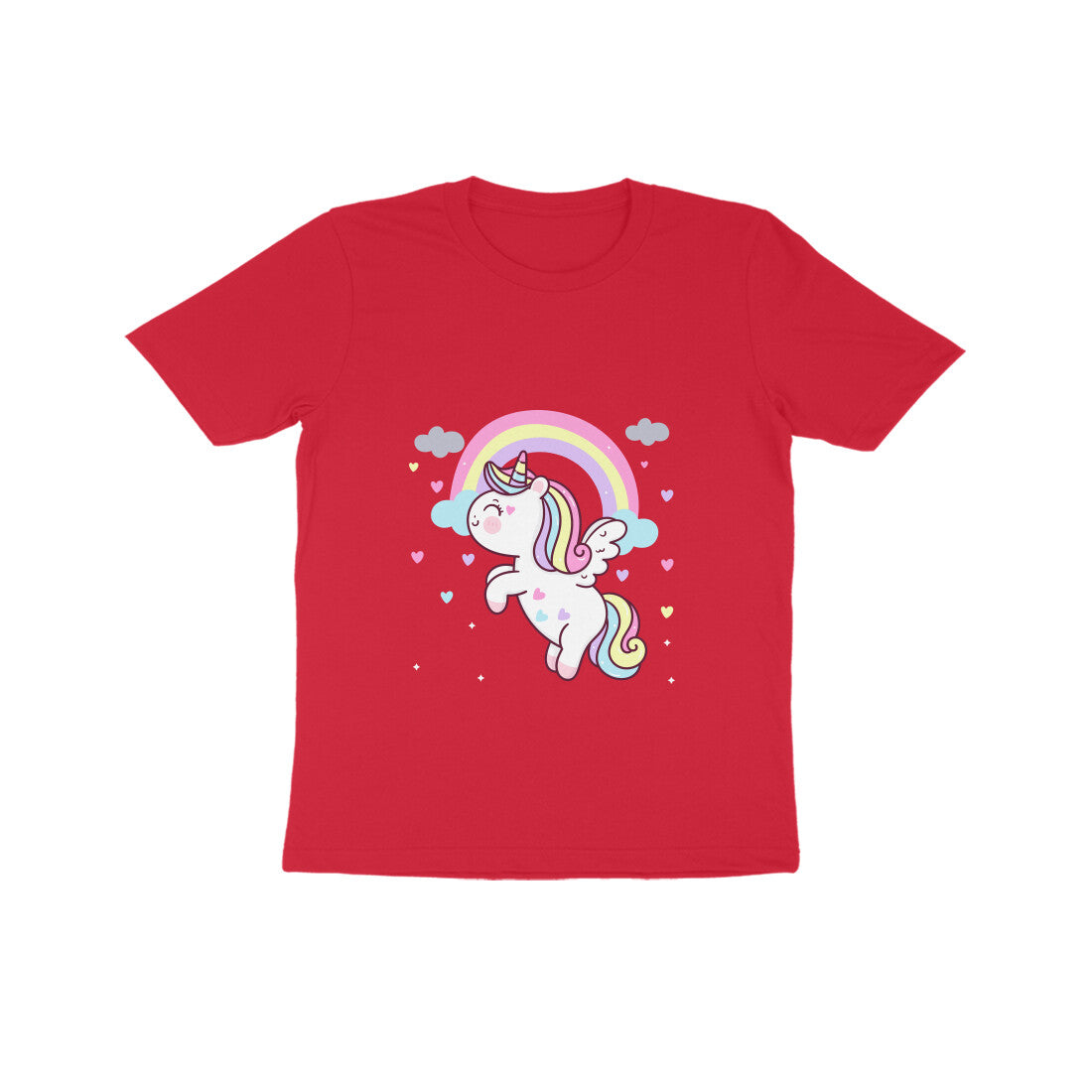 Cute Unicorn With Sweet Rainbow Kids T-Shirts