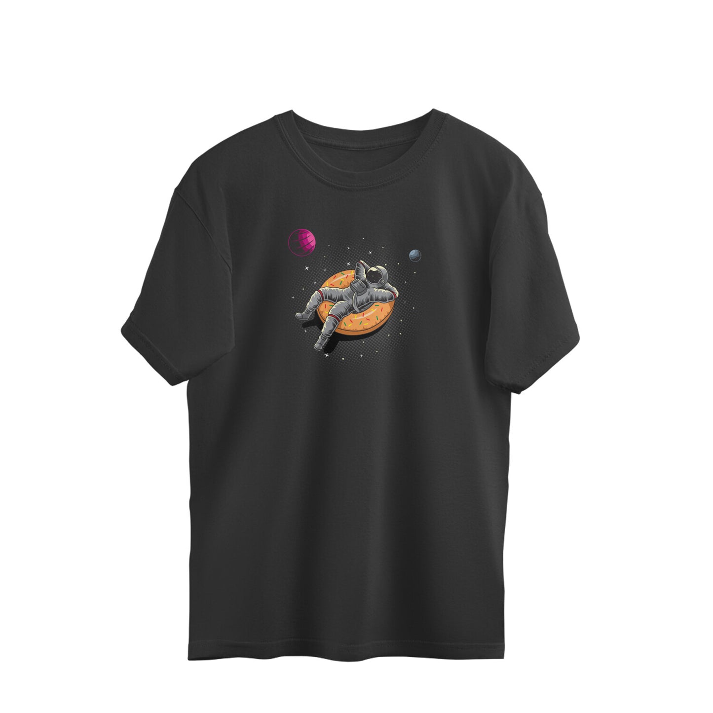 Chill Astronaut On Floating Donut Oversized Unisex T-shirt