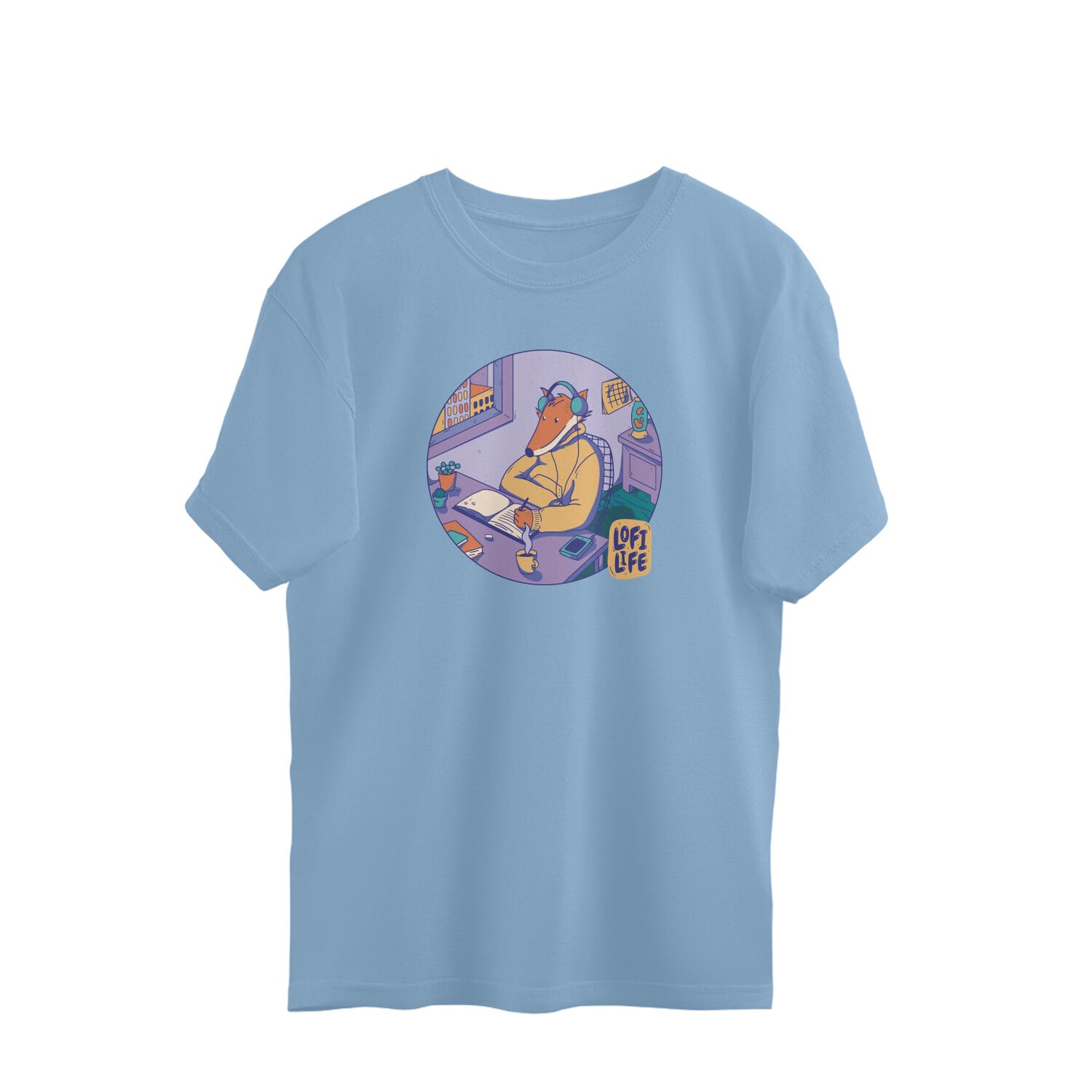 Chill Lofi Fox Oversized Unisex T-shirt