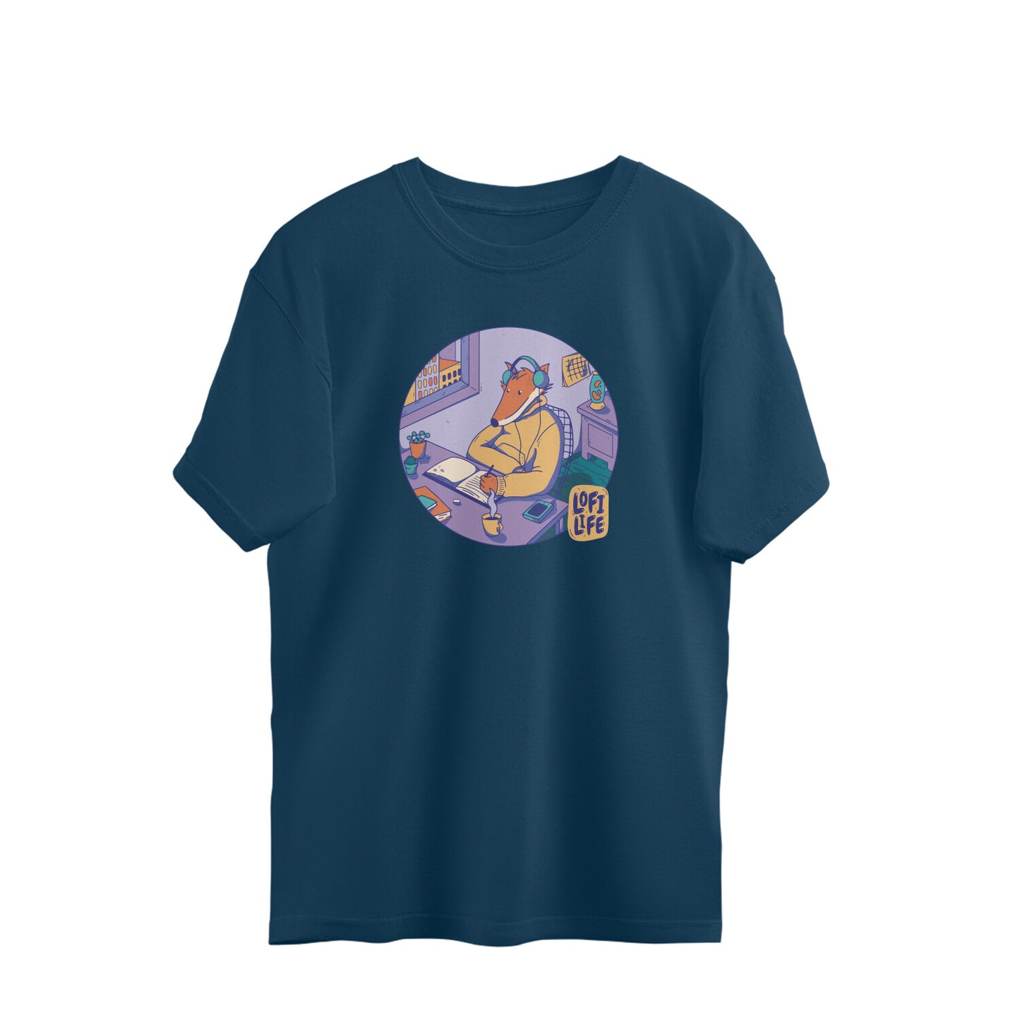 Chill Lofi Fox Oversized Unisex T-shirt