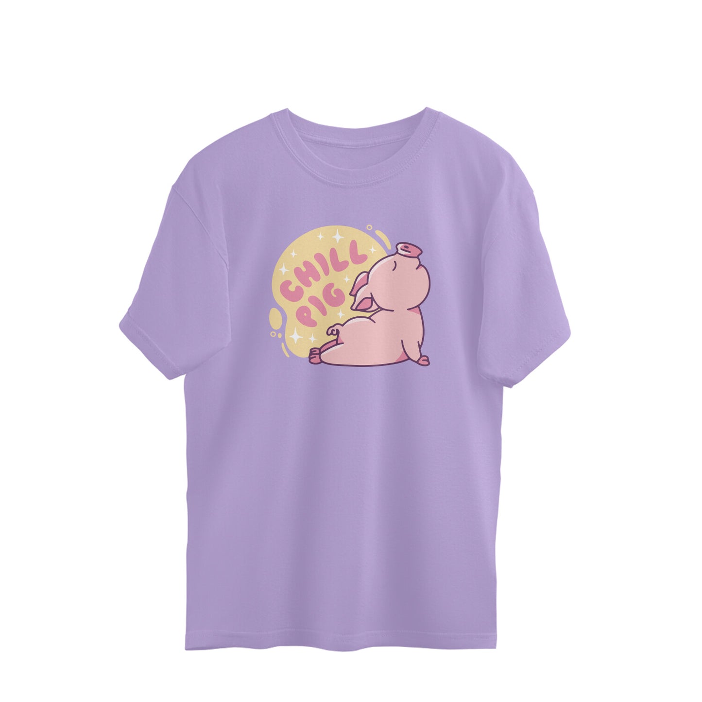 Chill Pig Doing Yoga Pose Oversized Unisex T-shirt