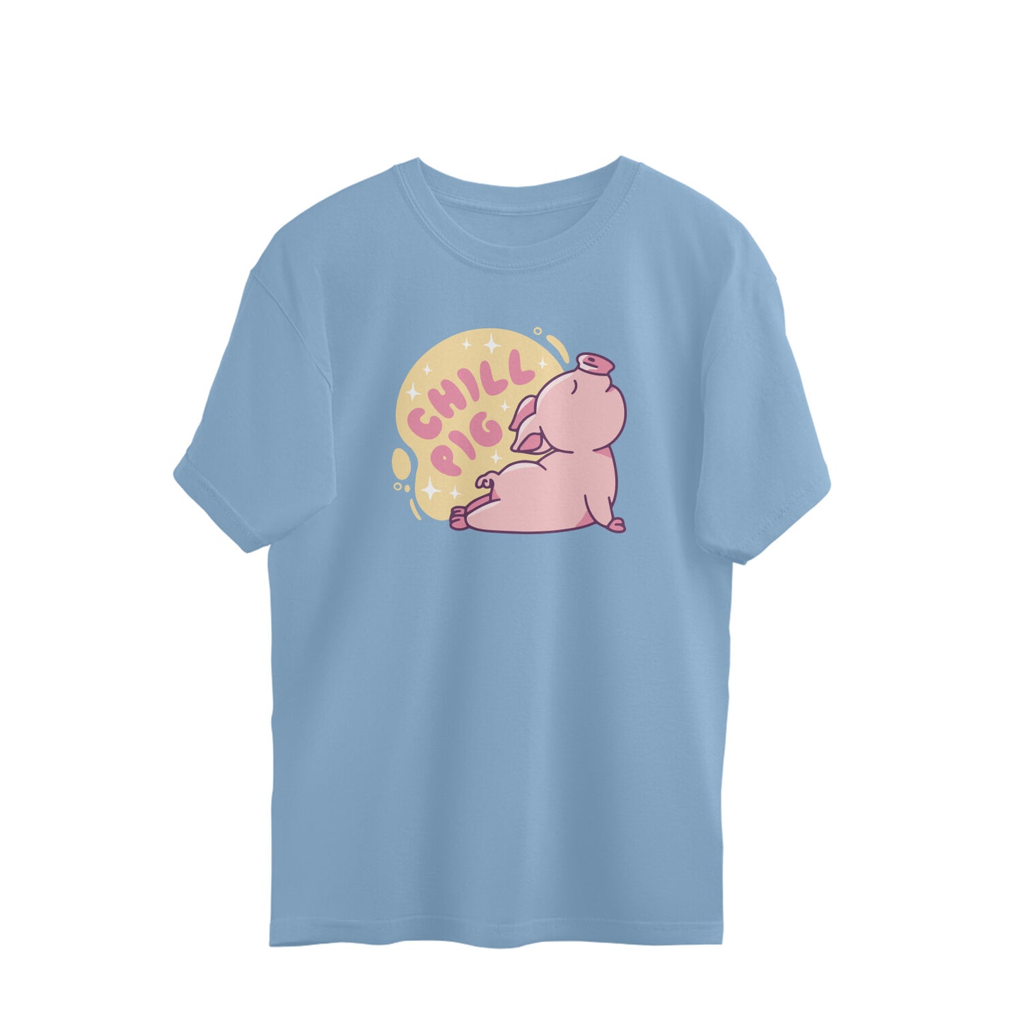 Chill Pig Doing Yoga Pose Oversized Unisex T-shirt