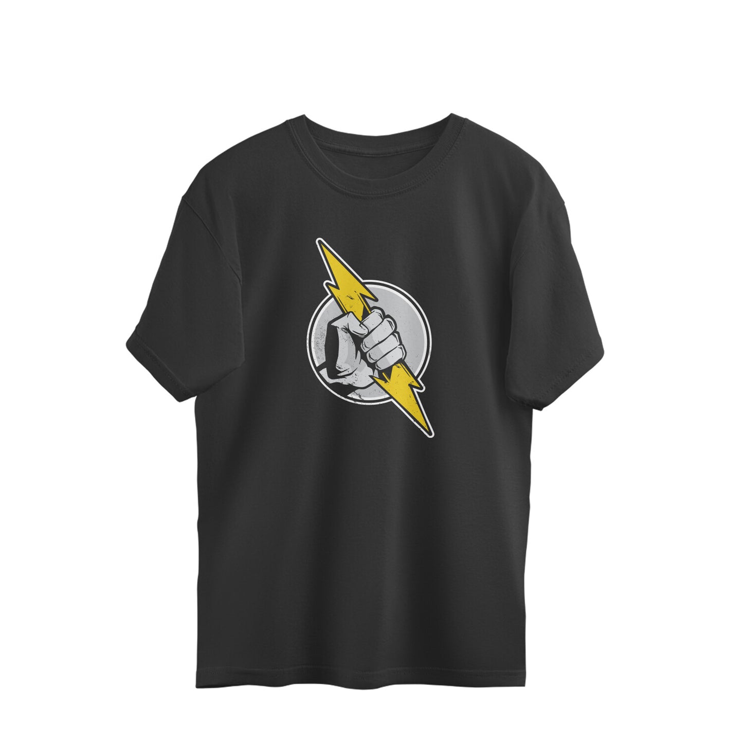 Hand Holding Lightning Bolt Oversized Unisex T-shirt