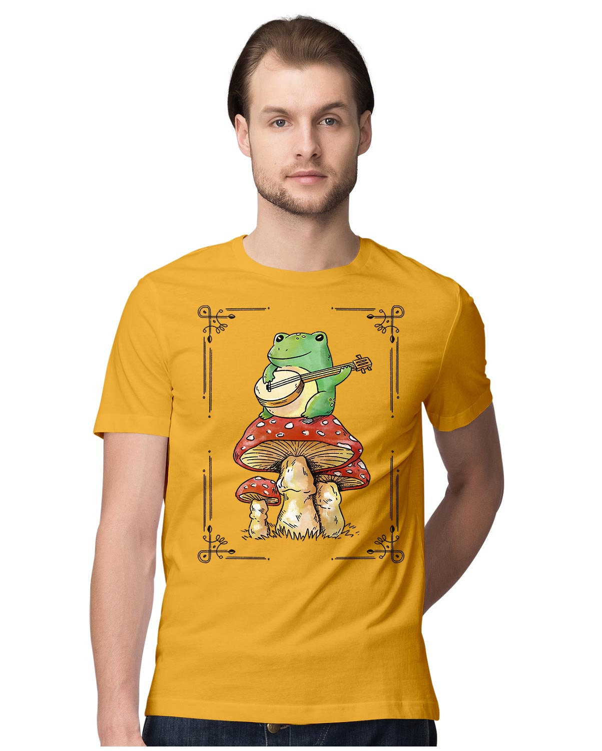 Frog Playing Banjo On Mushroom