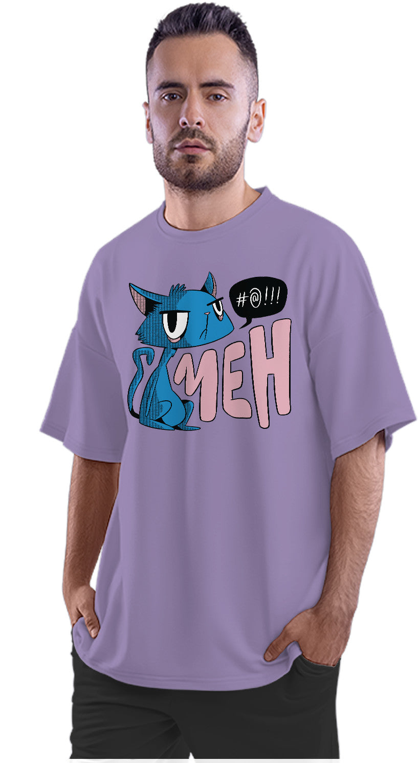 Unimpressed Cat - Meh Oversized Unisex T-shirt