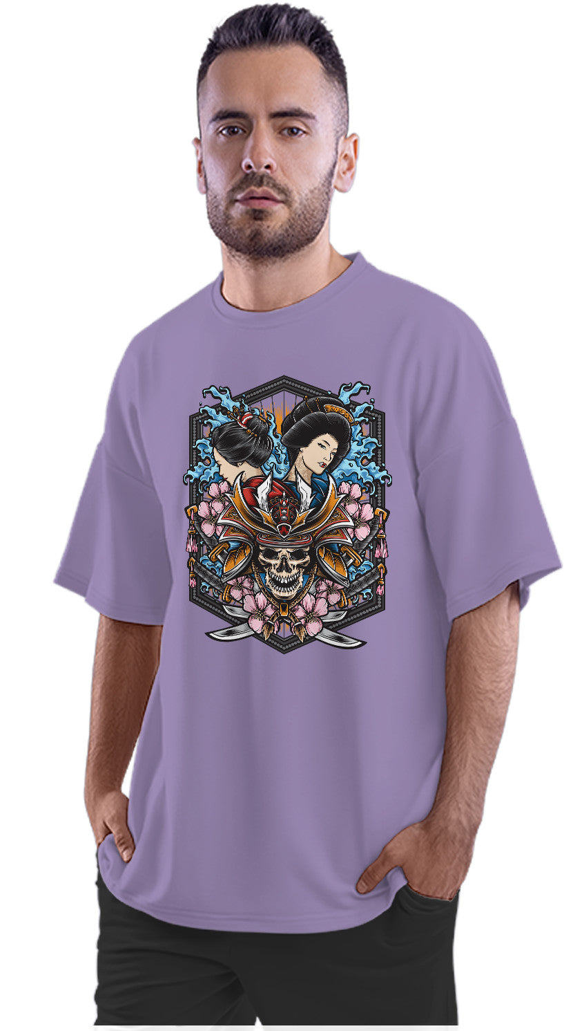 Skull Samurai & Geisha Oversized Unisex T-shirt