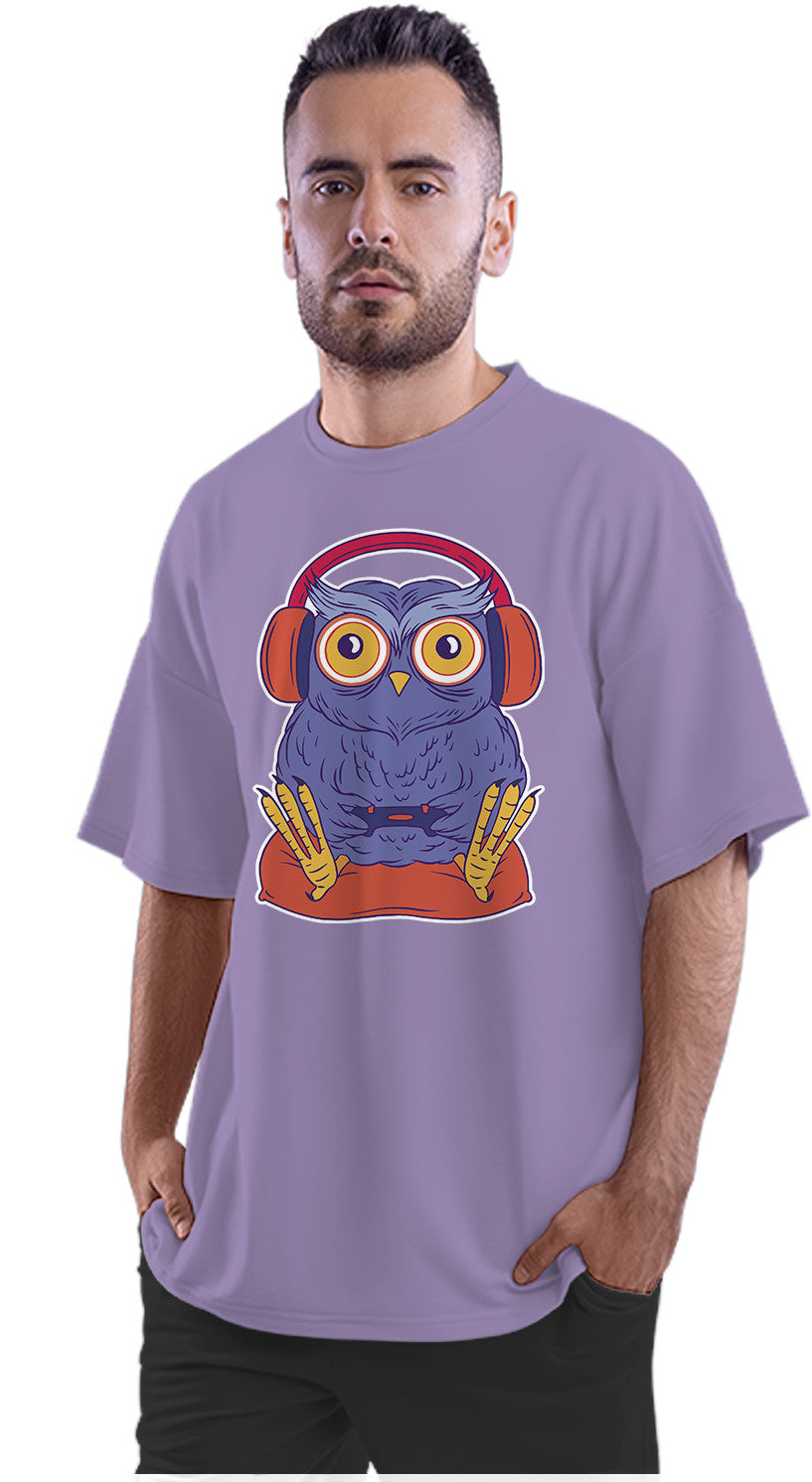 Focused Gamer Owl Oversized Unisex T-shirt