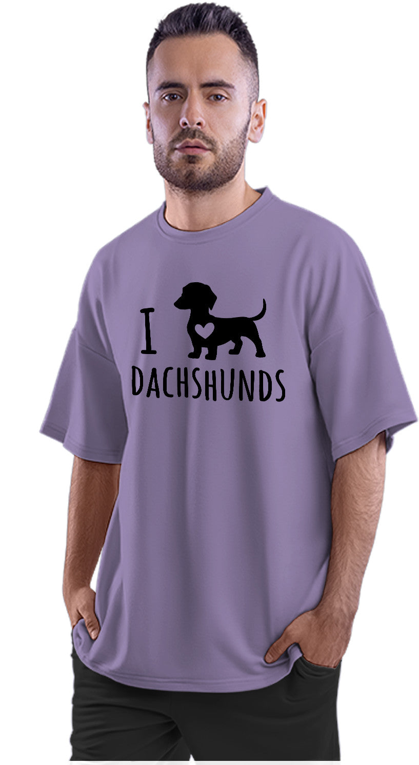 I Love Dachshunds Oversized Unisex T-shirt