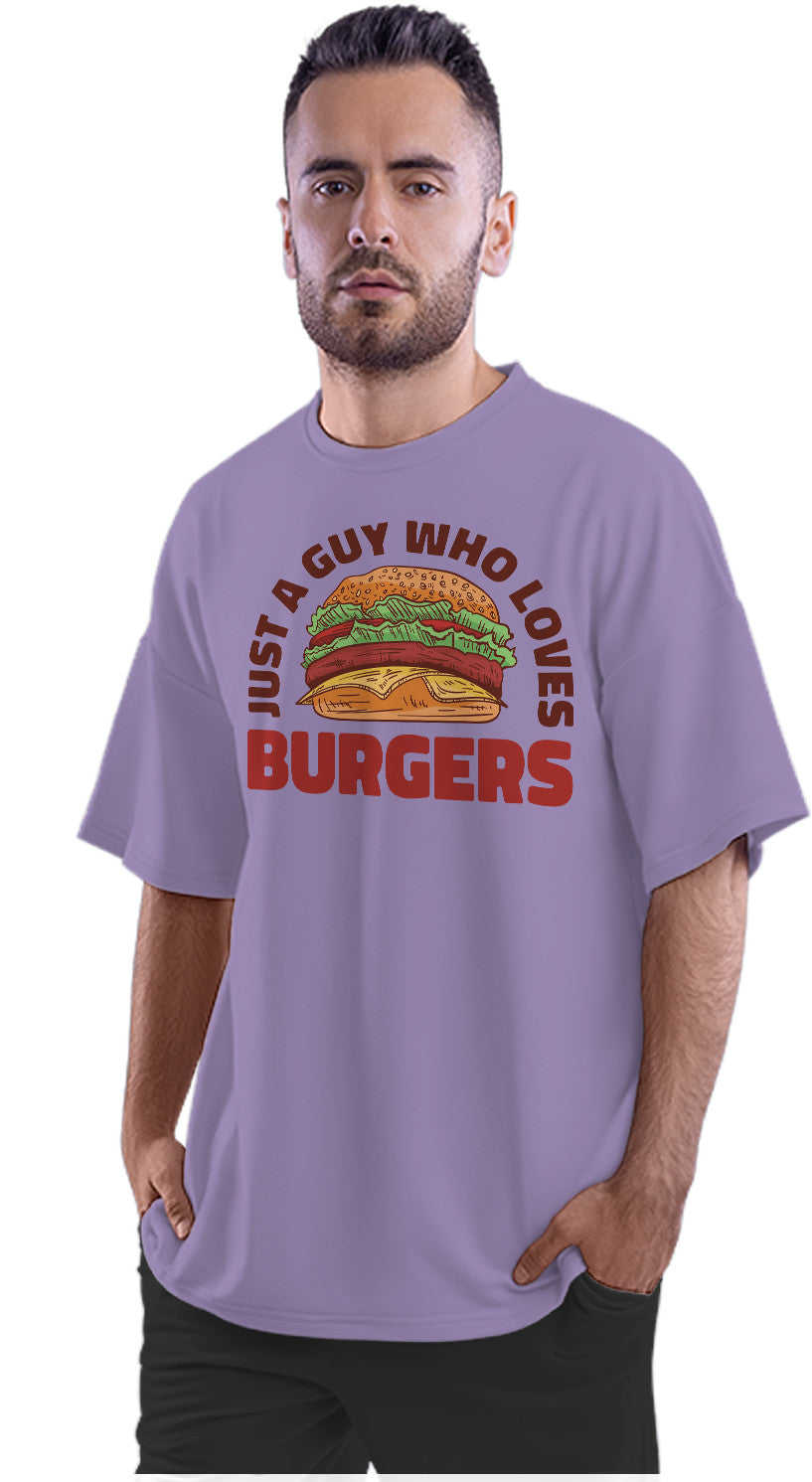 Just A Guy Who Loves Burgers Oversized Unisex T-shirt