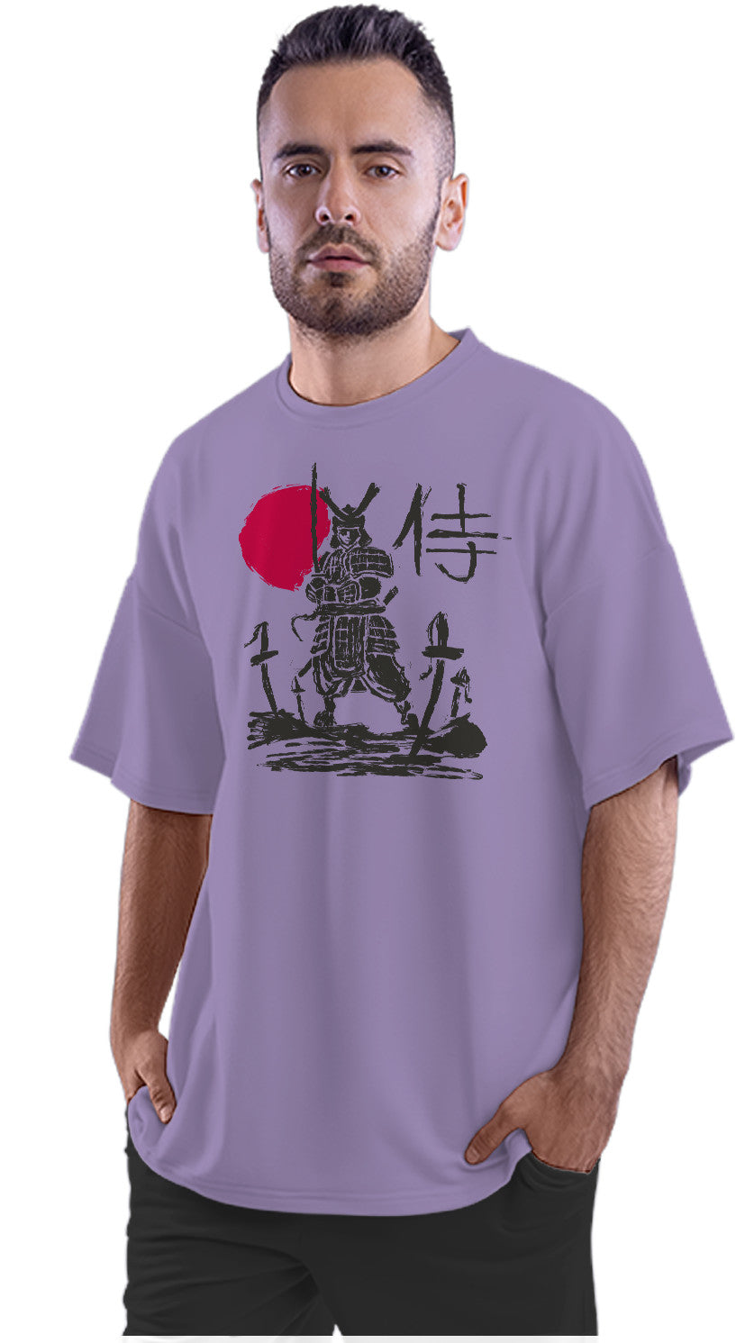 Samurai Warrior Against Crimson Sunset Oversized Unisex T-shirt