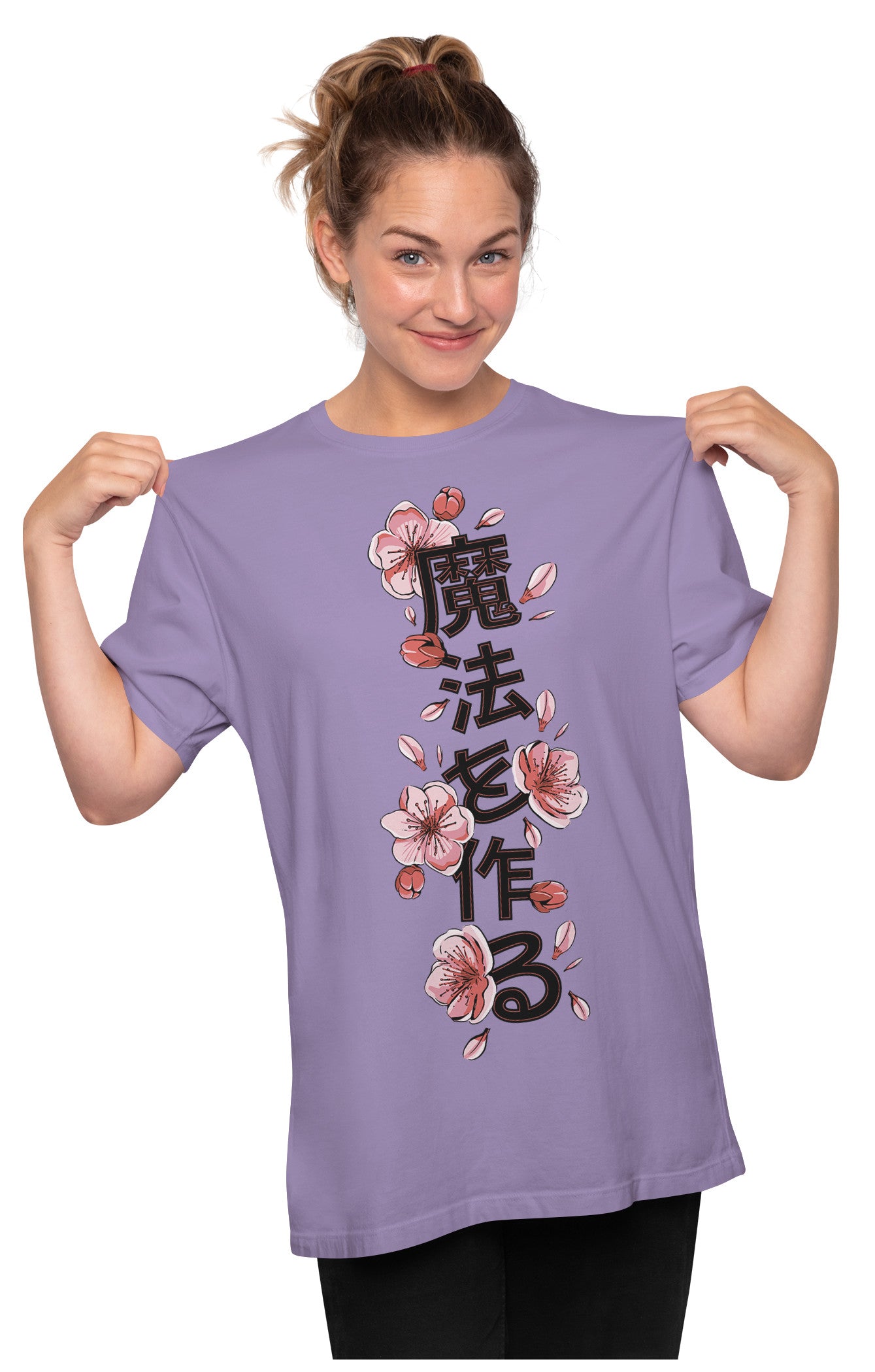 Floral Japanese Quote Oversized Unisex T-shirt