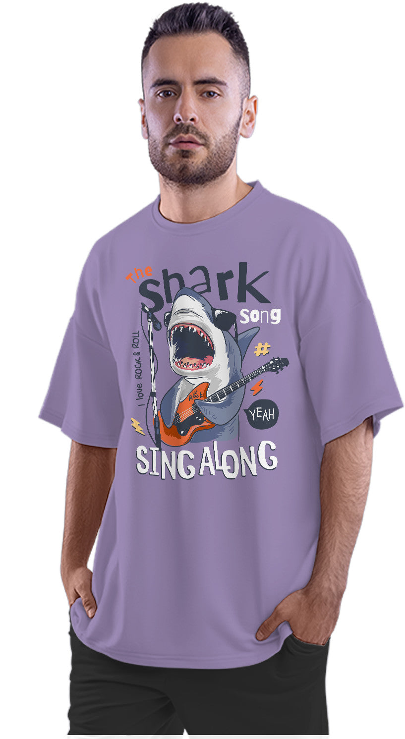 Rock and Roll Lead Guitar Shark Oversized Unisex T-shirt