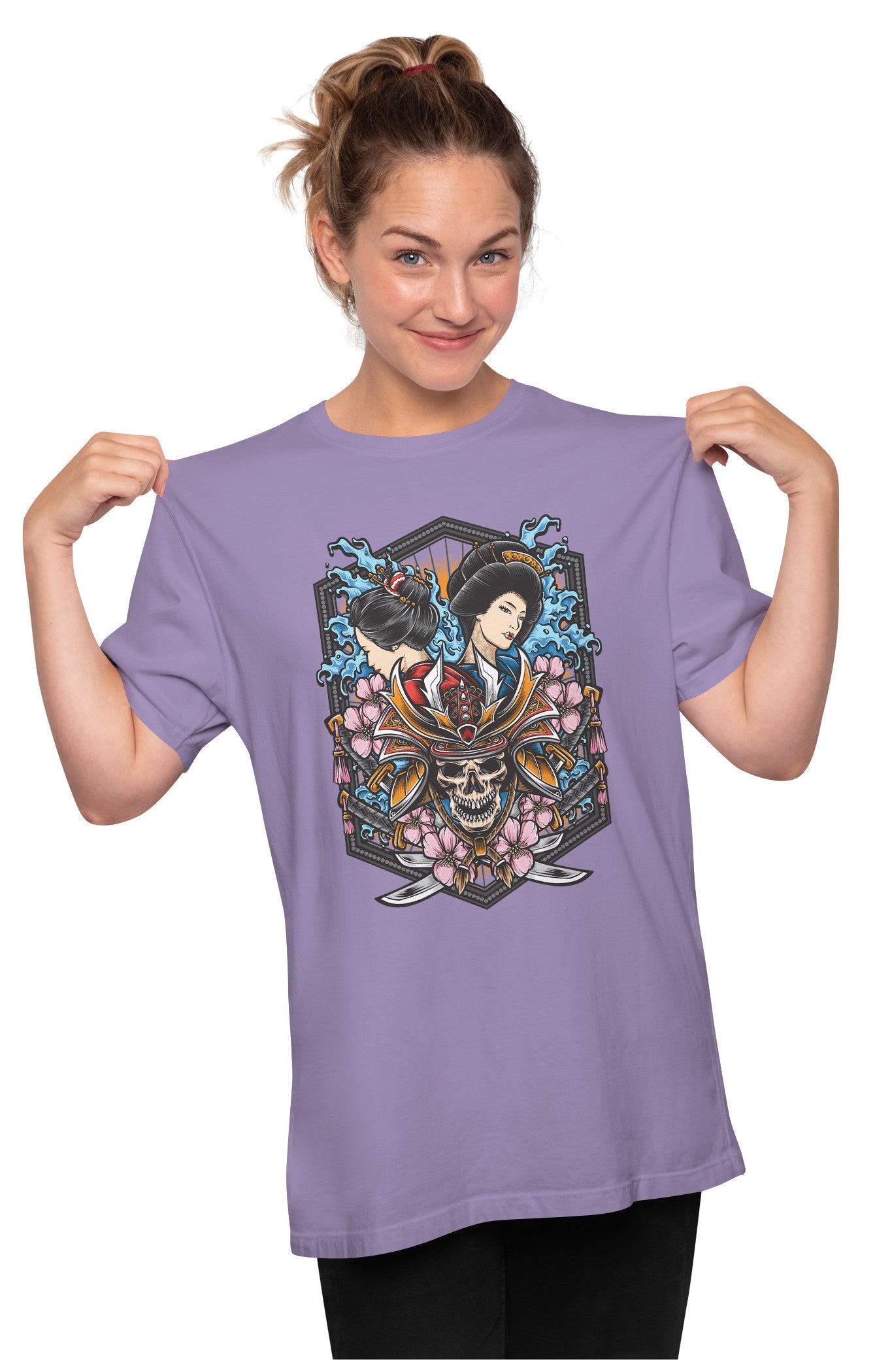 Skull Samurai & Geisha Oversized Unisex T-shirt
