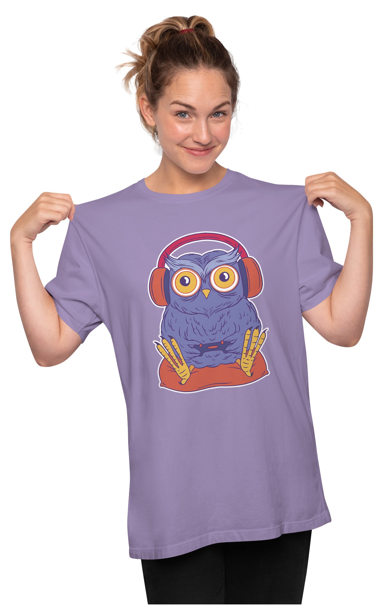 Focused Gamer Owl Oversized Unisex T-shirt