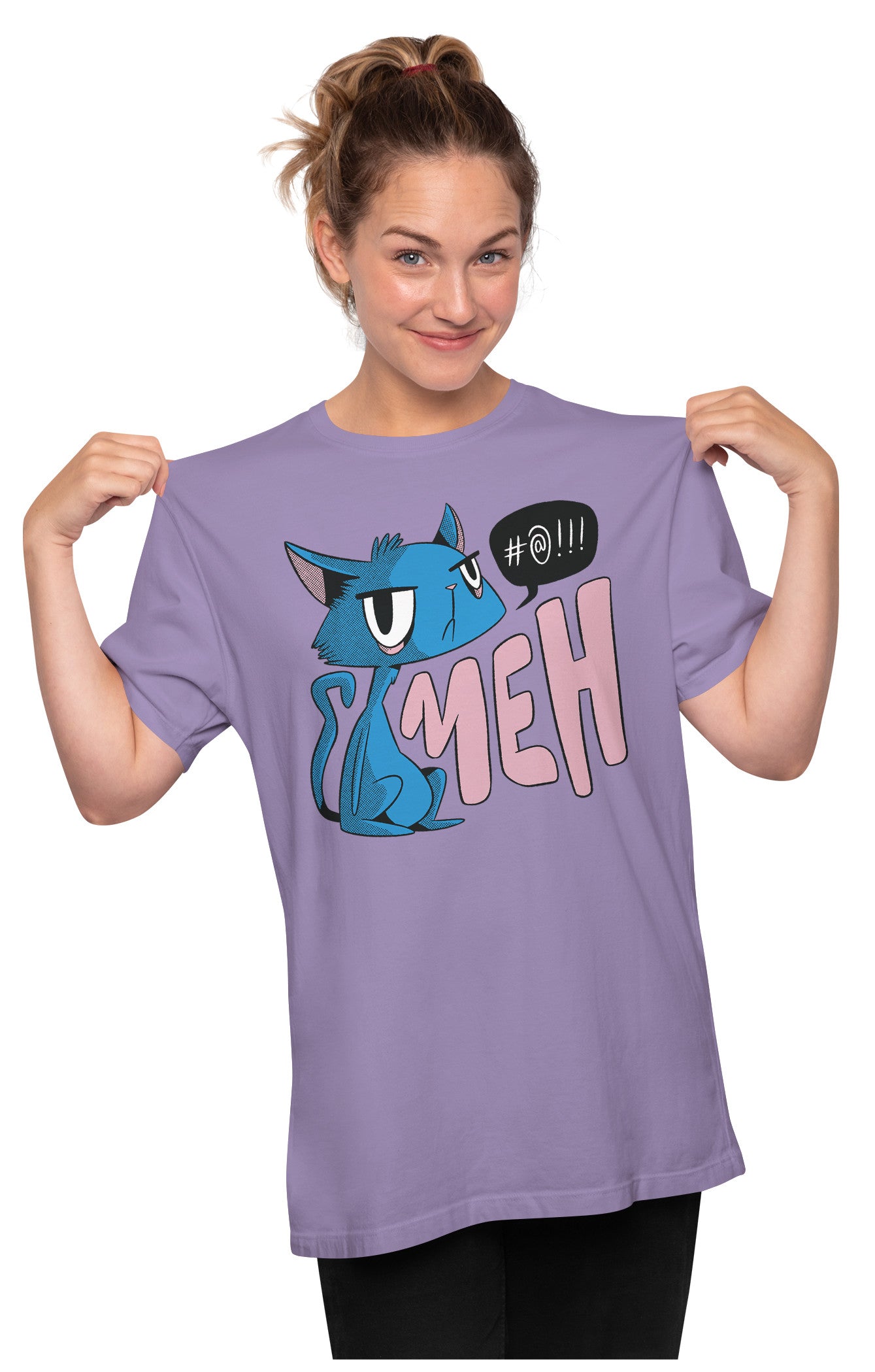 Unimpressed Cat - Meh Oversized Unisex T-shirt