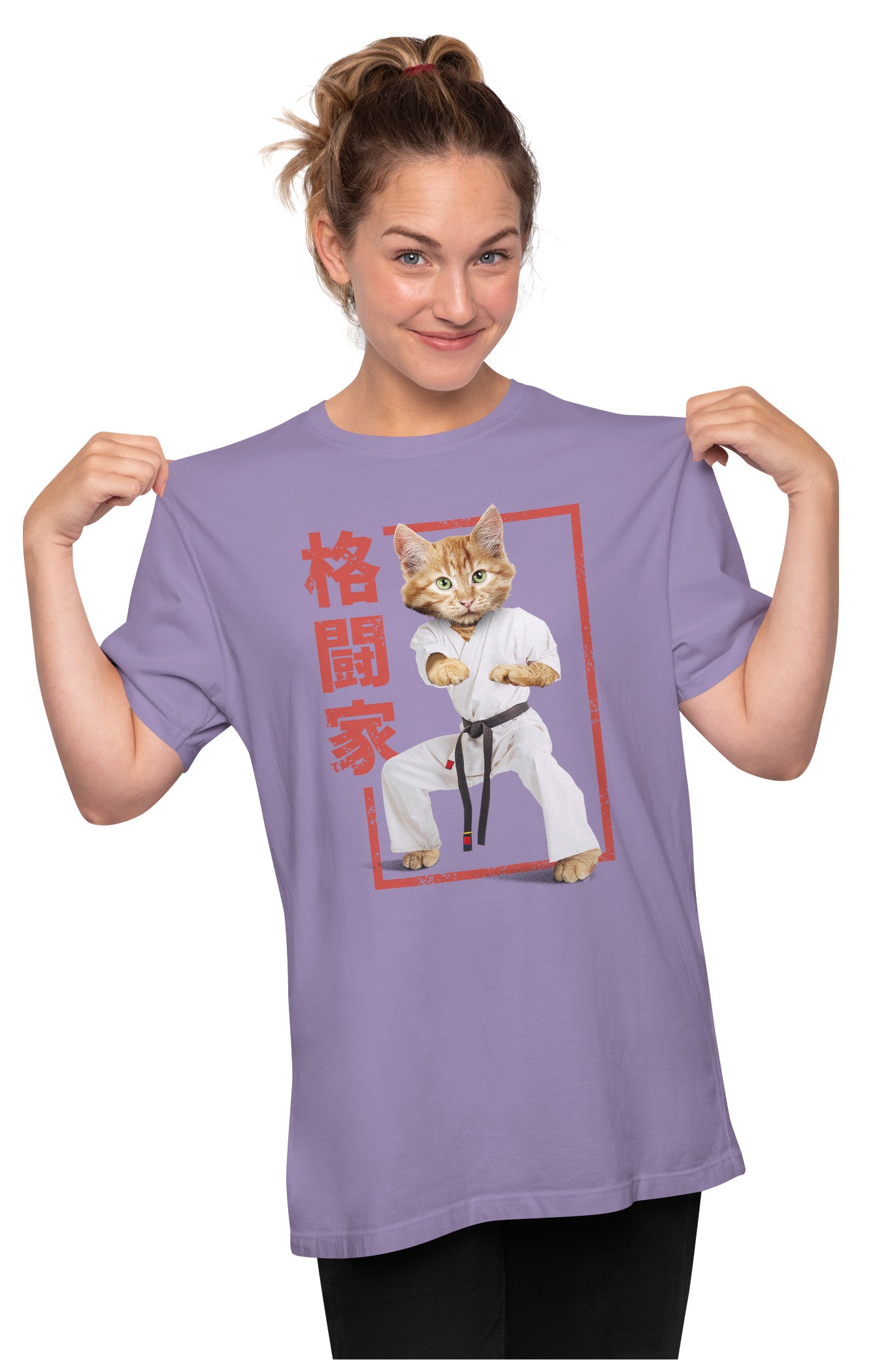 Black Belt - Karate Cat Oversized Unisex T-shirt