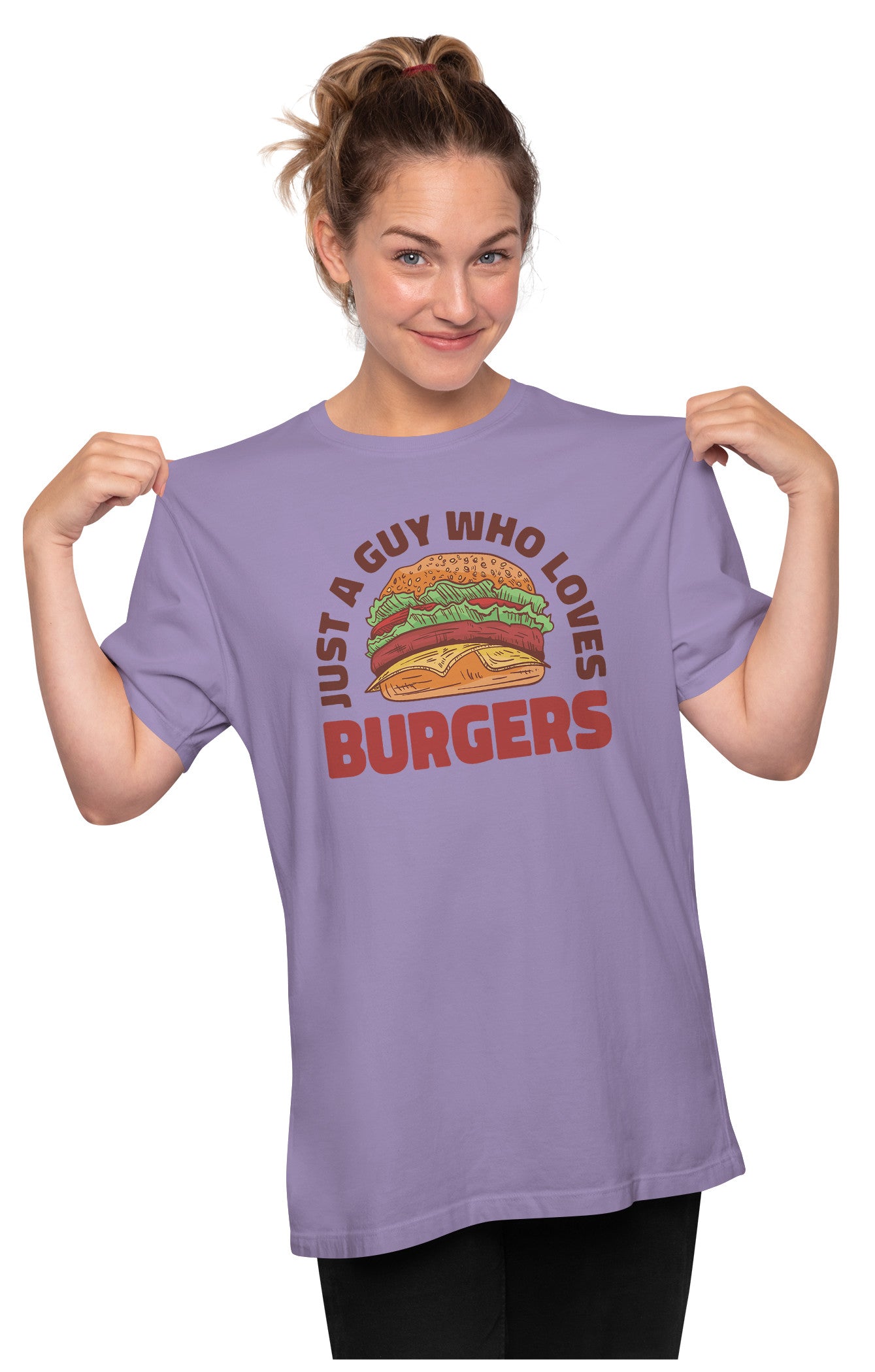 Just A Guy Who Loves Burgers Oversized Unisex T-shirt