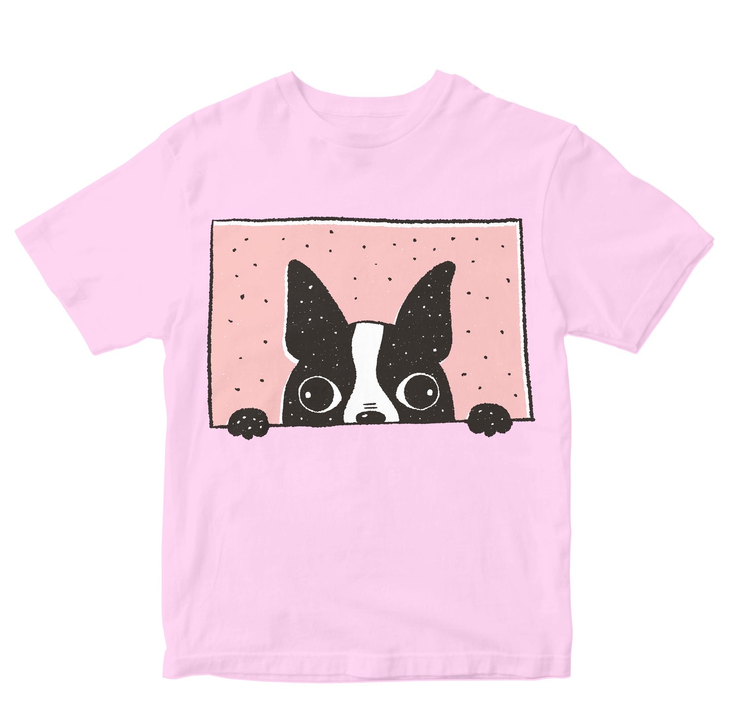 Boston Terrier Peeking Kids