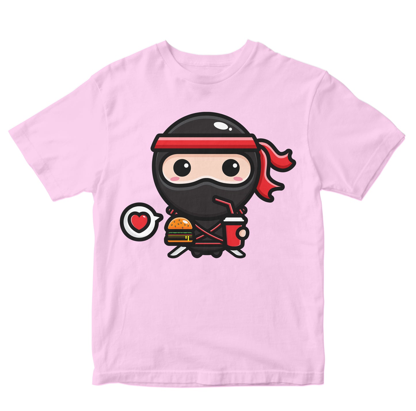 Cute Ninja With Burger & Drink Toddler