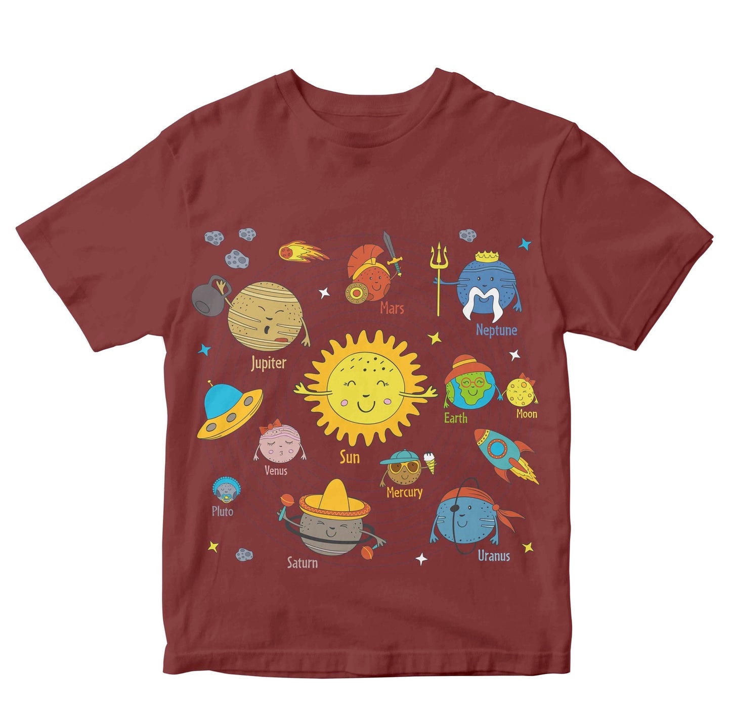 Solar System with Cartoon Planets Toddler