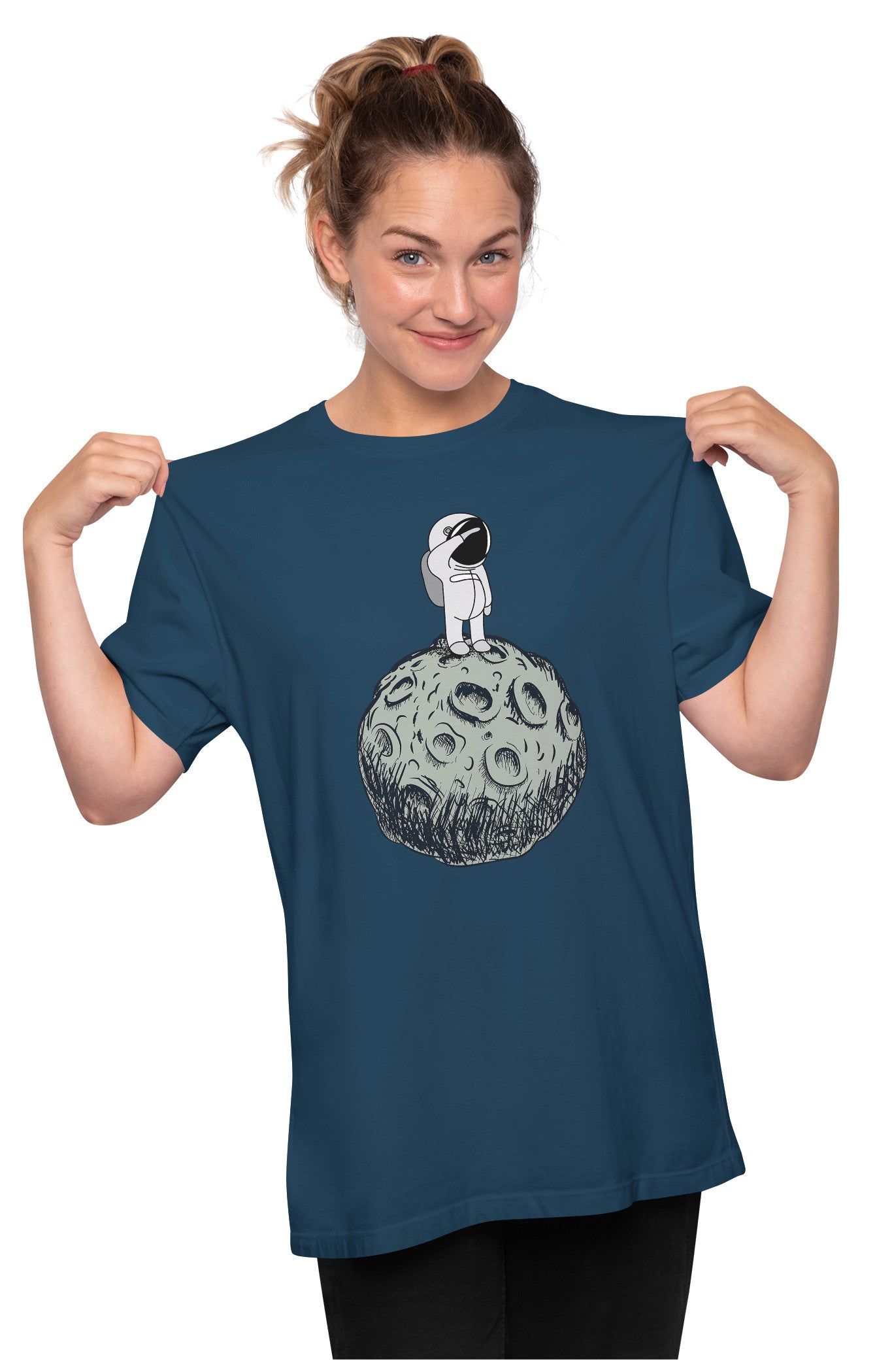 Cute Astronaut On Asteroid Oversized Unisex T-shirts