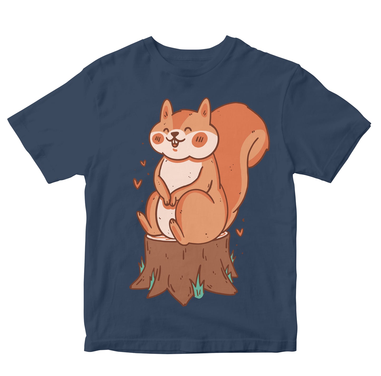 Cute Squirrel On Stump Kids