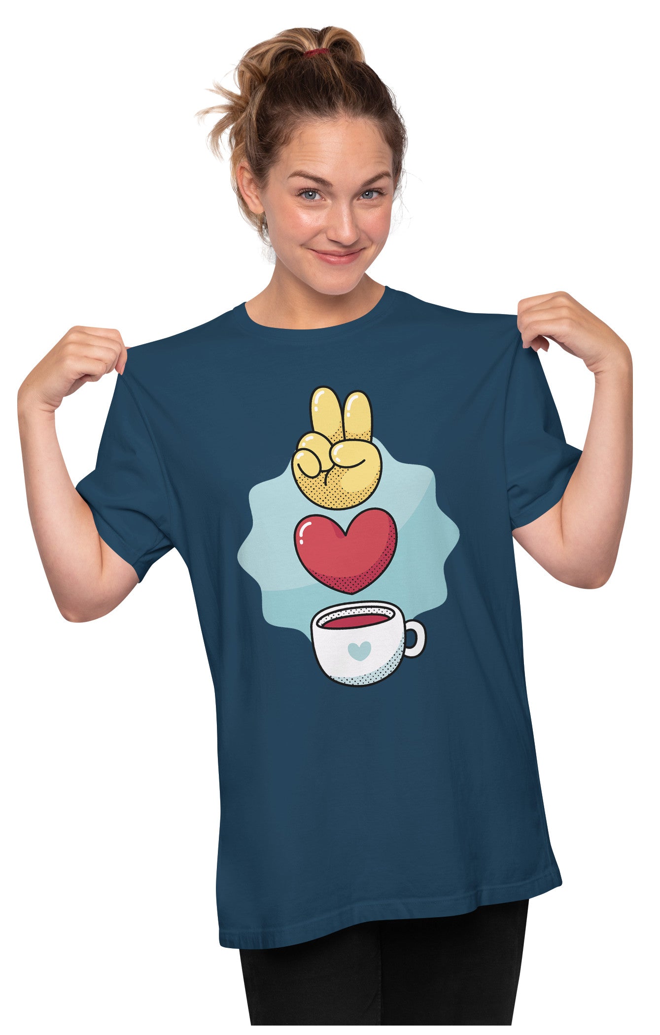 Peace Love & Coffee Oversized Unisex T-shirt