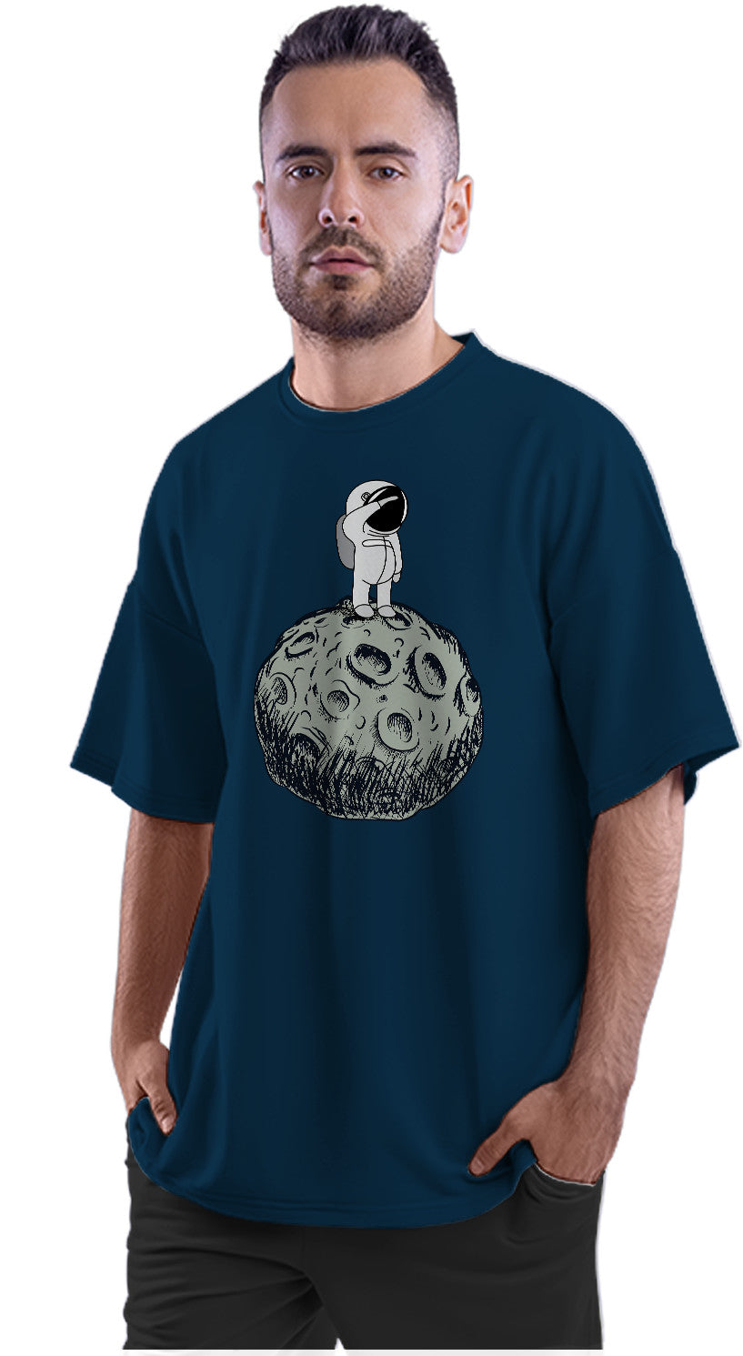 Cute Astronaut On Asteroid Oversized Unisex T-shirts