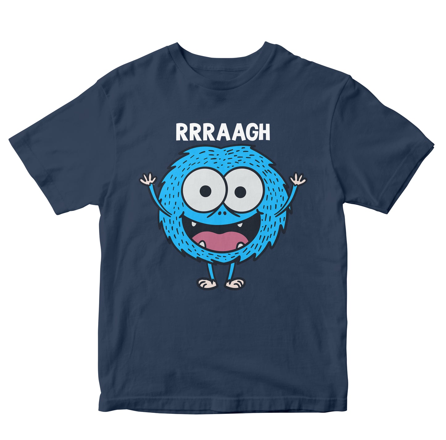 Hand Drawn Funny Blue Little Monster Cartoon Illustration Kids