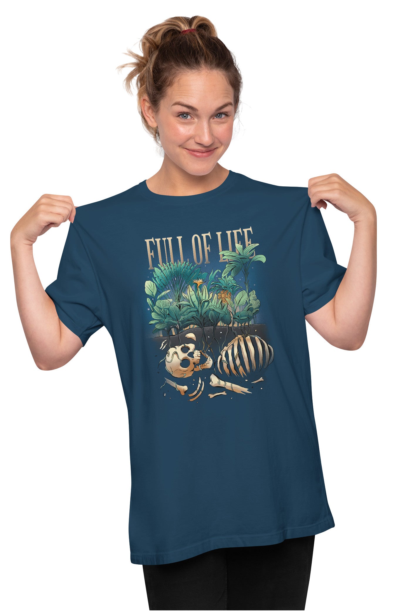Full Of Life Skeleton - Funny Oversized Unisex T-shirt