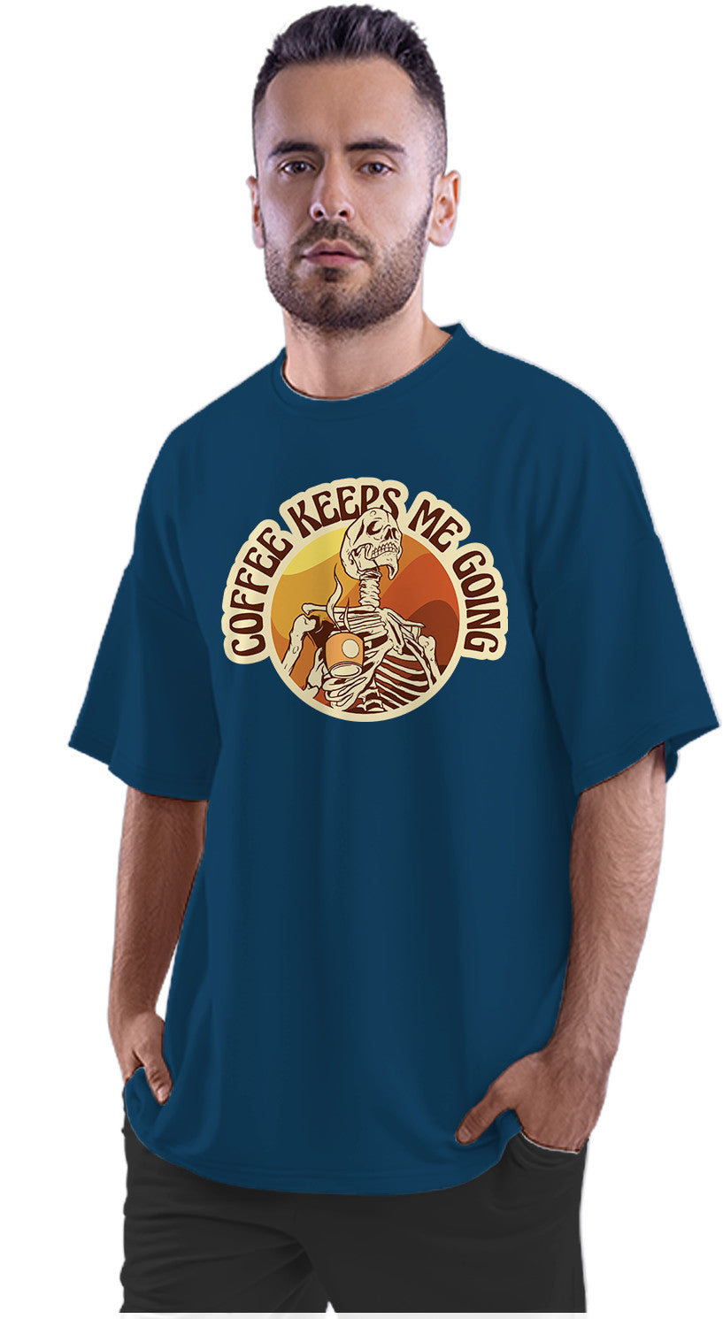 Coffee Keeps Me Going - Skeleton Oversized Unisex T-shirt