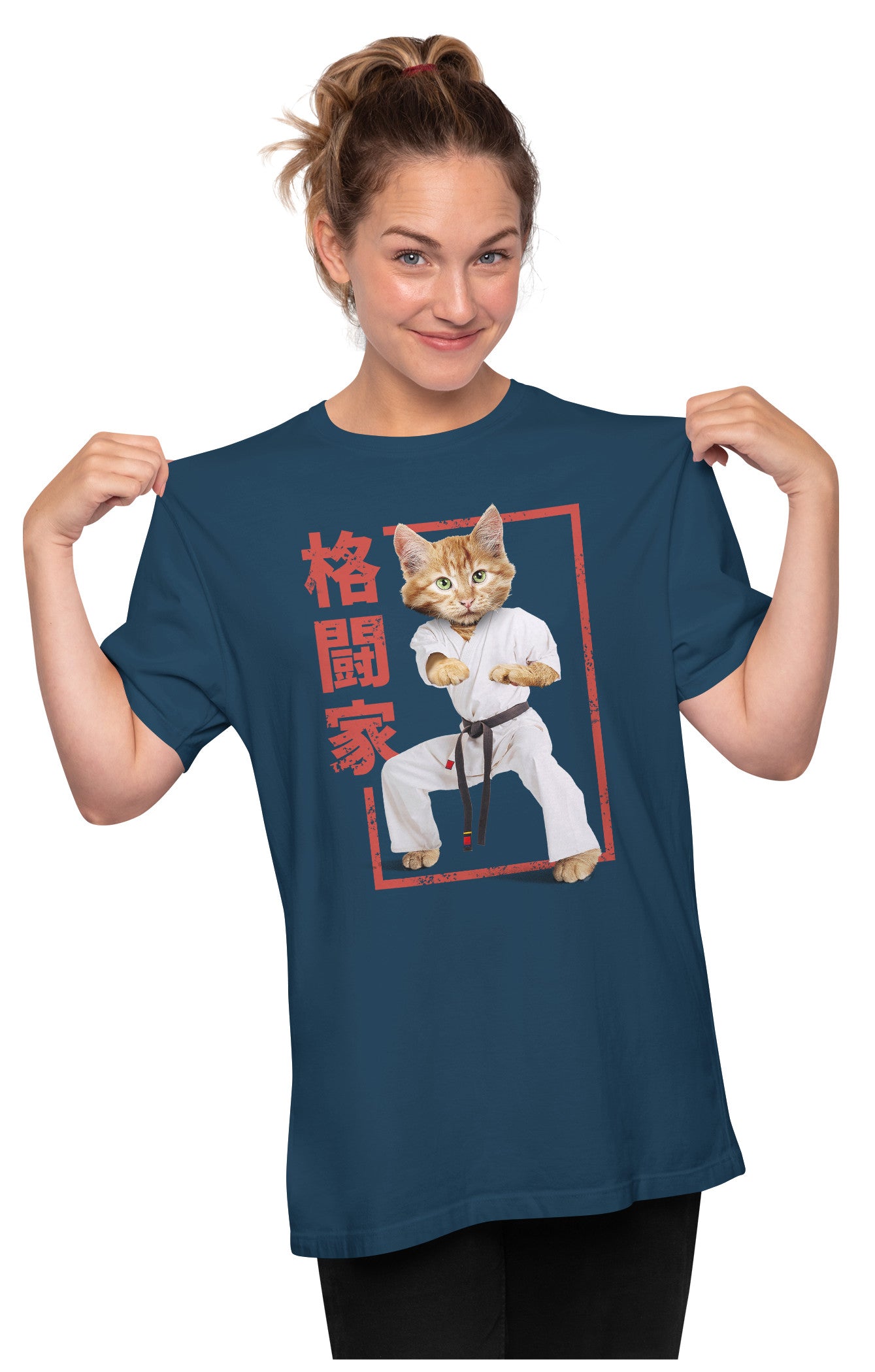 Black Belt - Karate Cat Oversized Unisex T-shirt