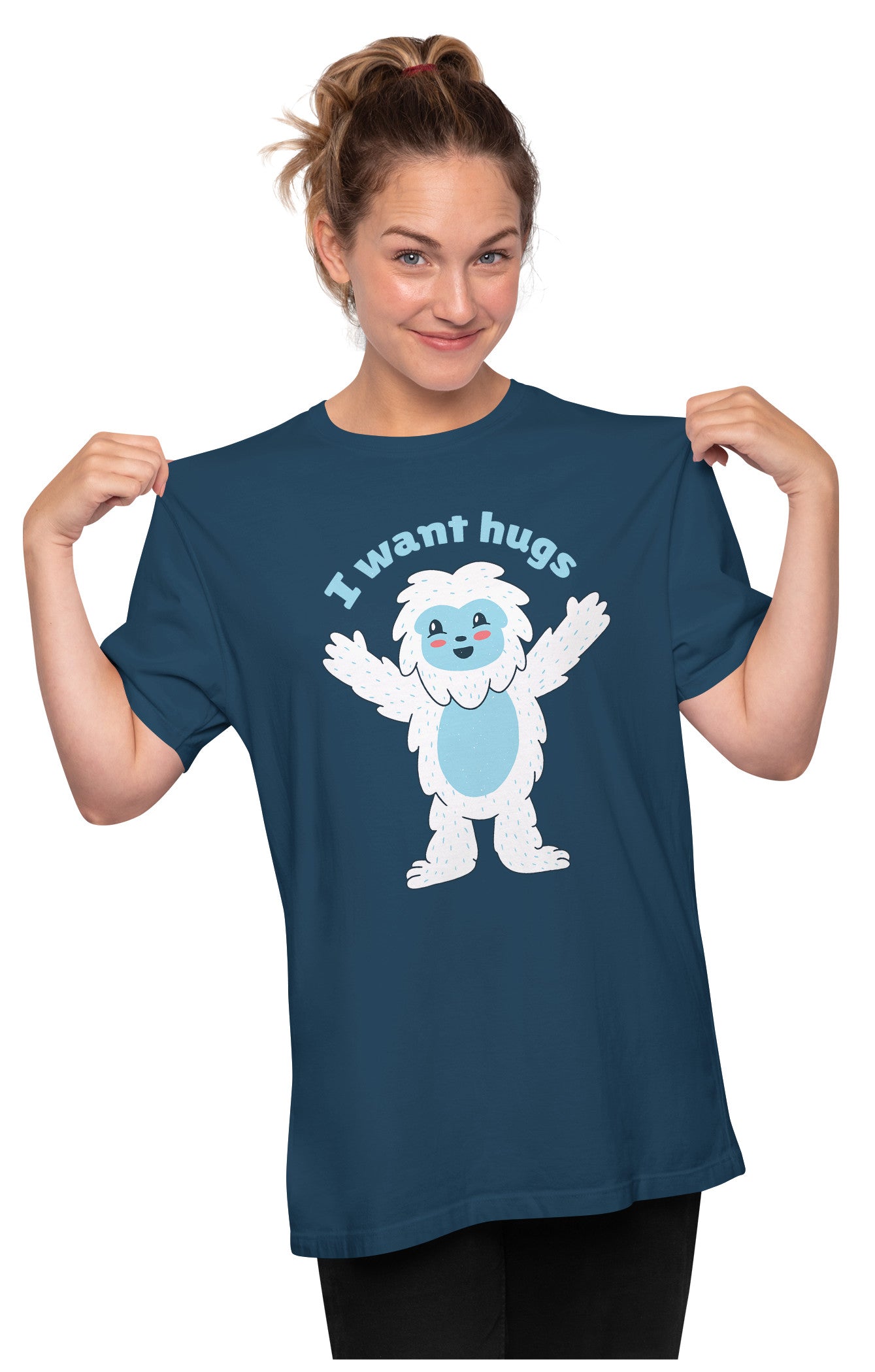 I Want Hugs Cute Sasquatch Oversized Unisex T-shirt