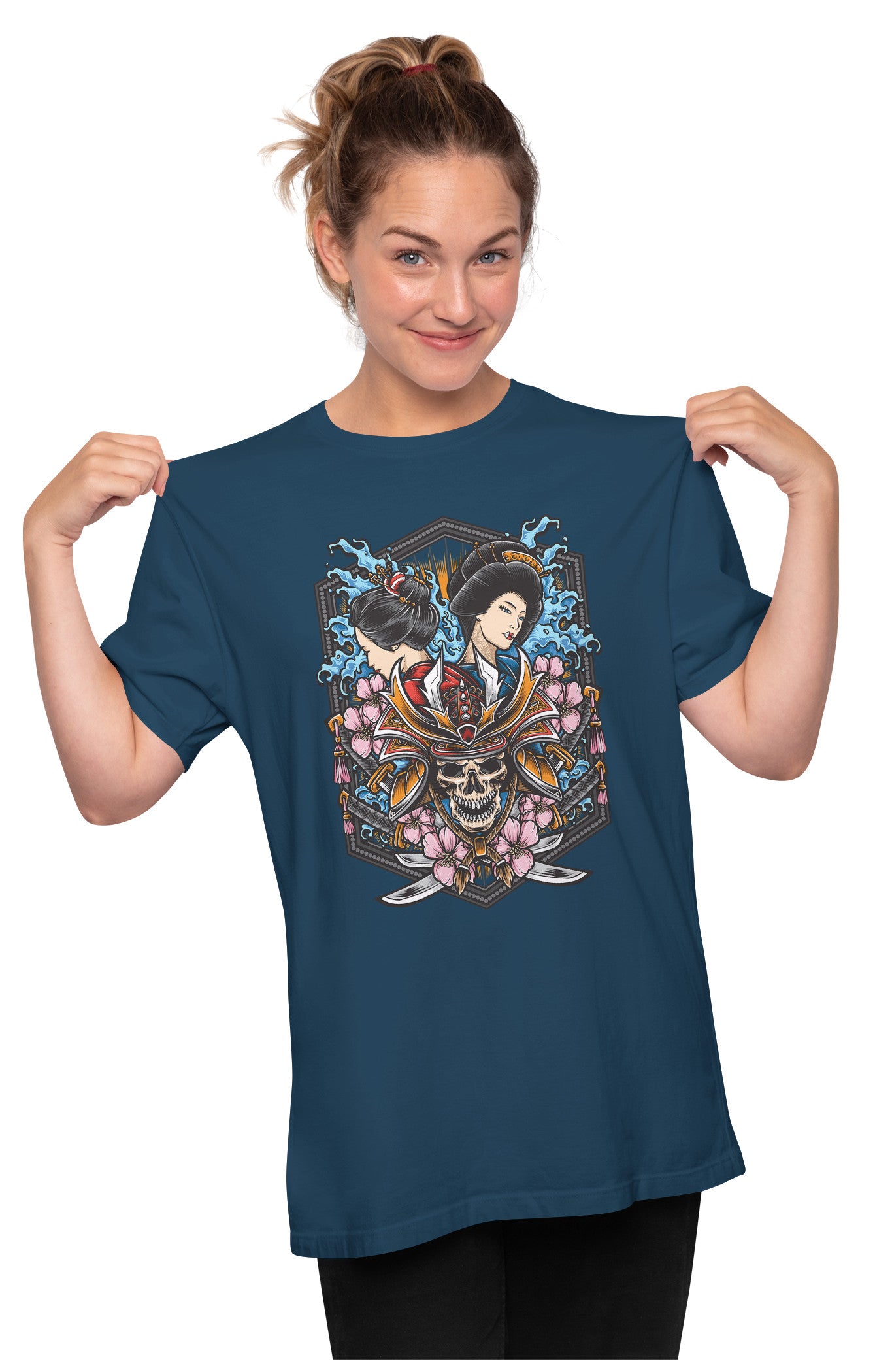 Skull Samurai & Geisha Oversized Unisex T-shirt