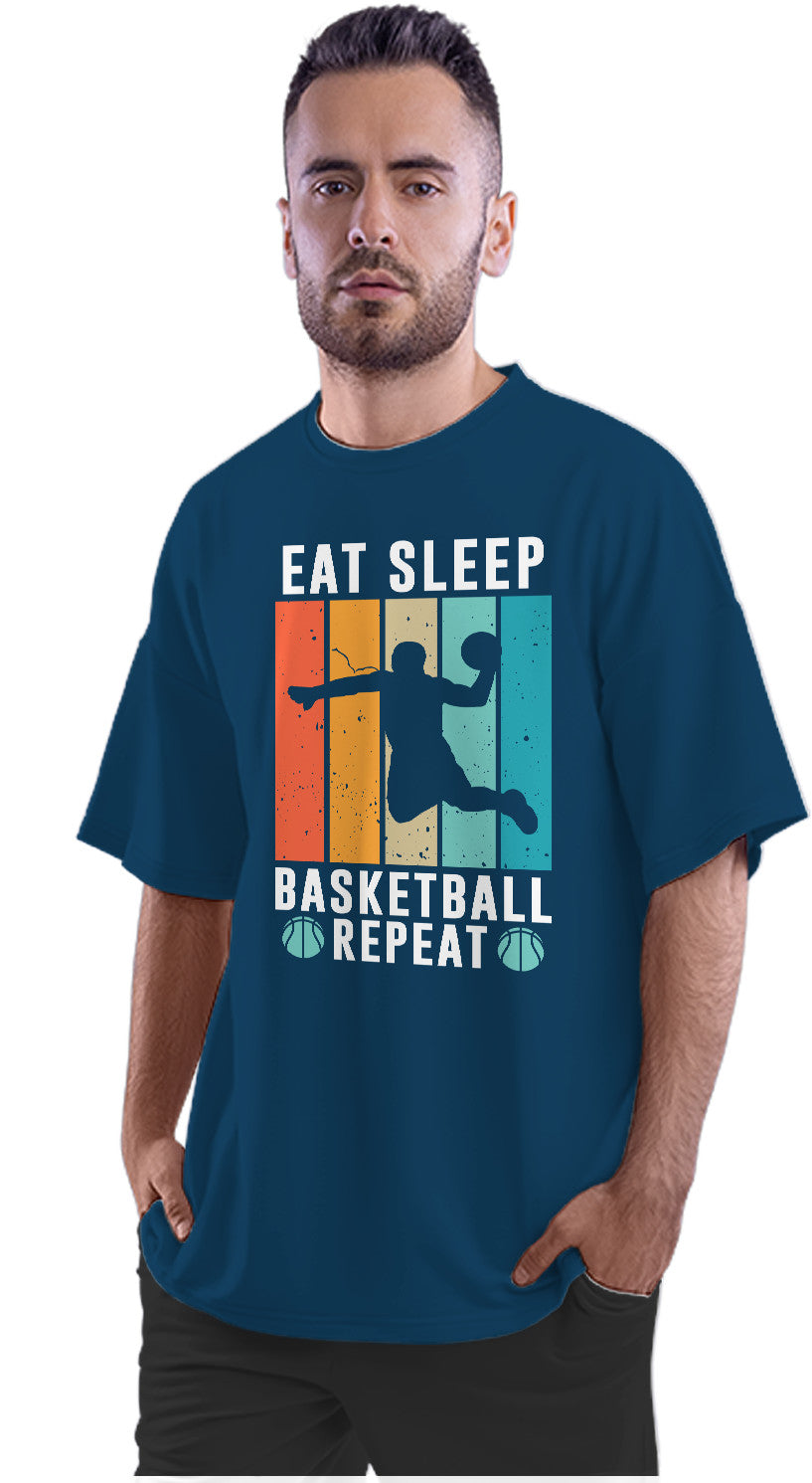 Eat Sleep Basketball Repeat Oversized Unisex T-shirt