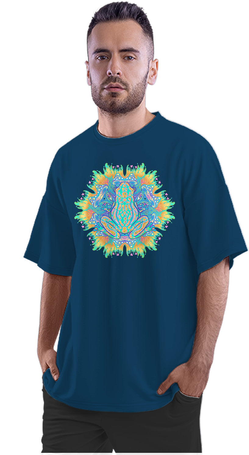 Psychedelic Frog Art Oversized Unisex T-shirt