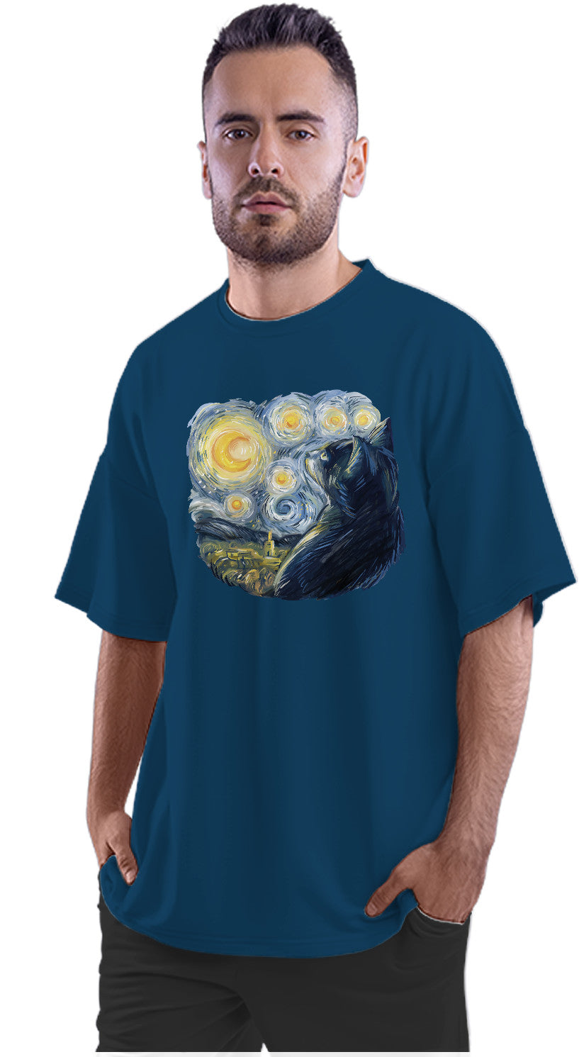 Van Gogh Cat Oversized Unisex T-shirt