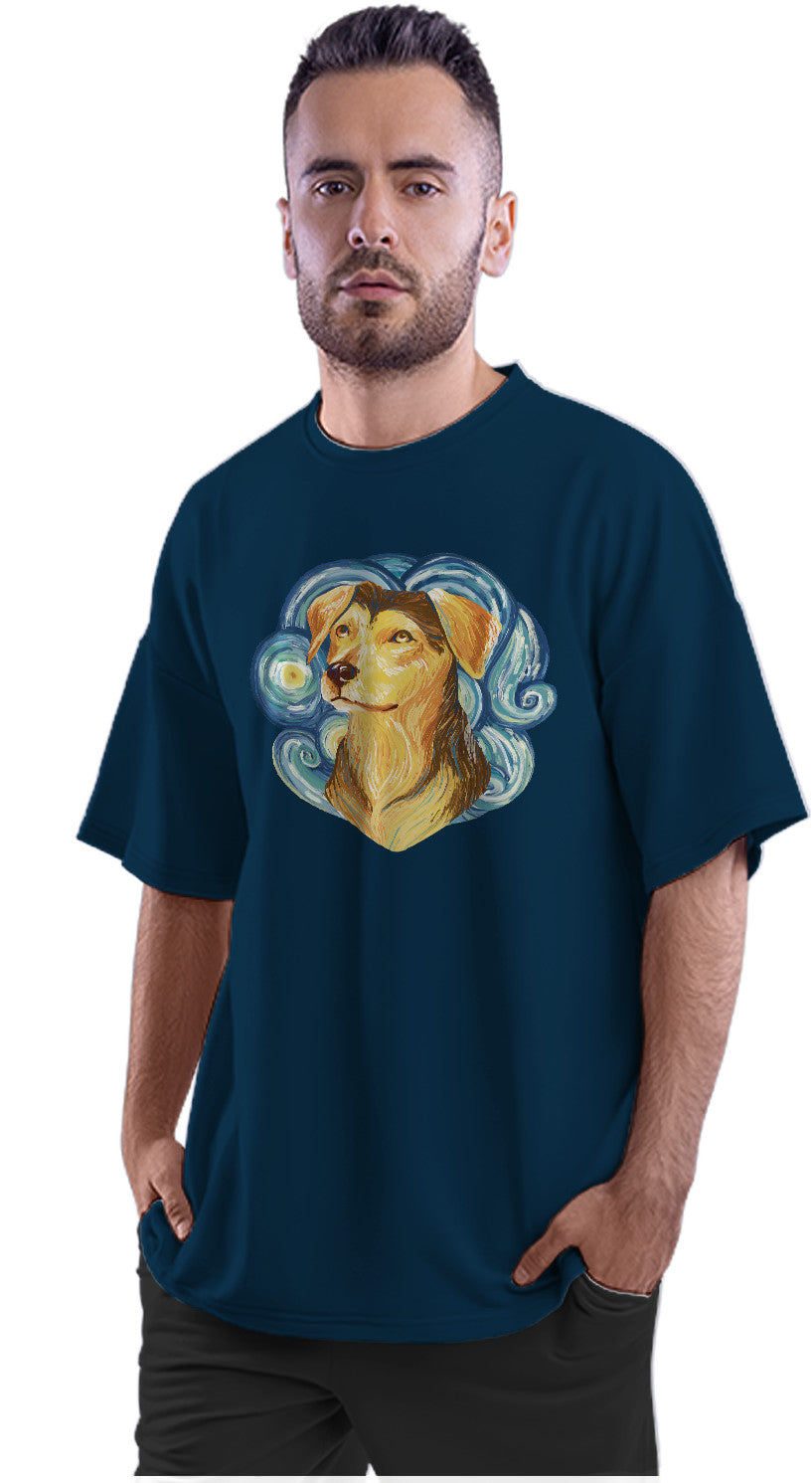 Dog - Van Gogh - Post Impressionism Oversized Unisex T-shirt